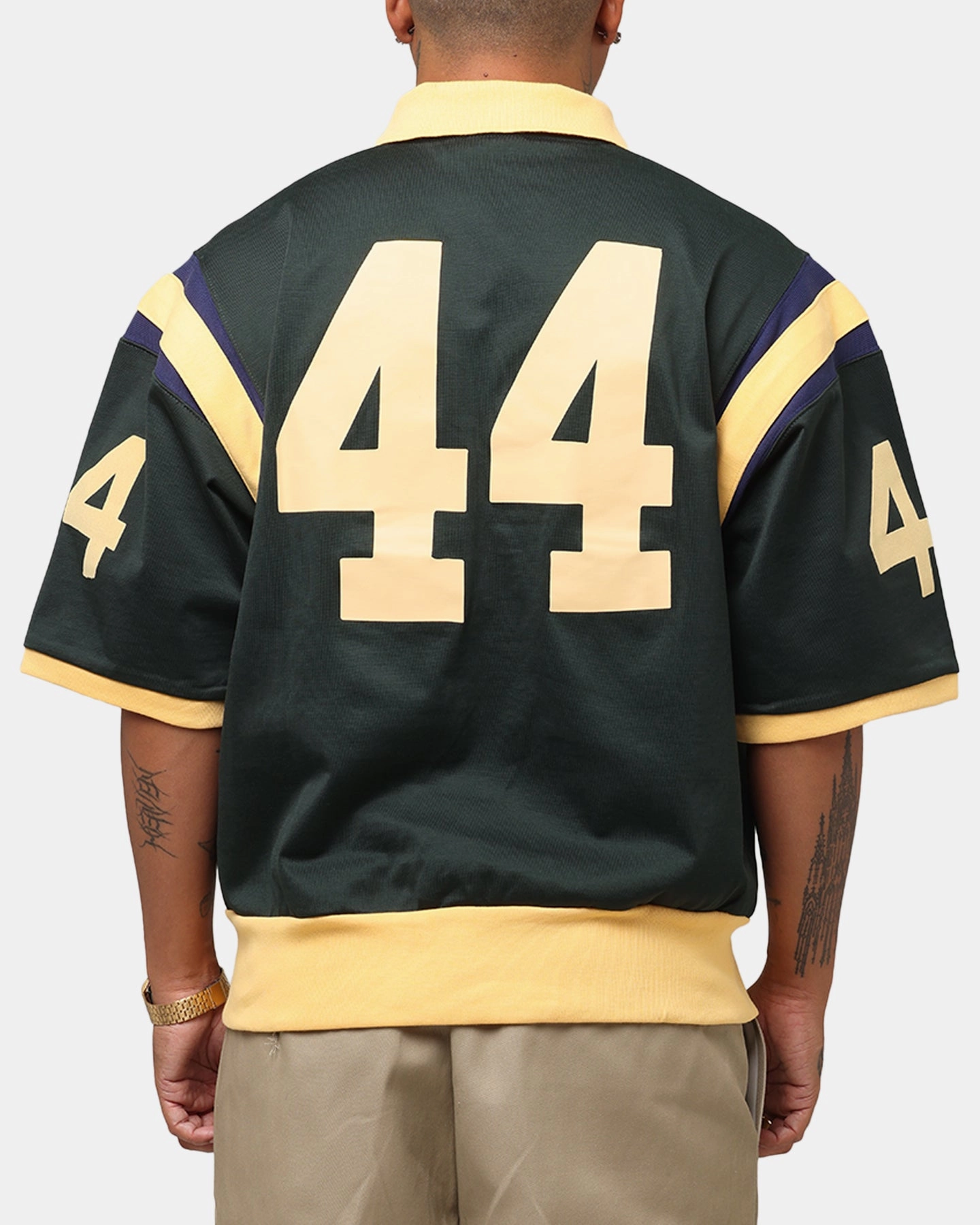 Curved Hemline Champion 50's Pool Boy Shirt Dark Green