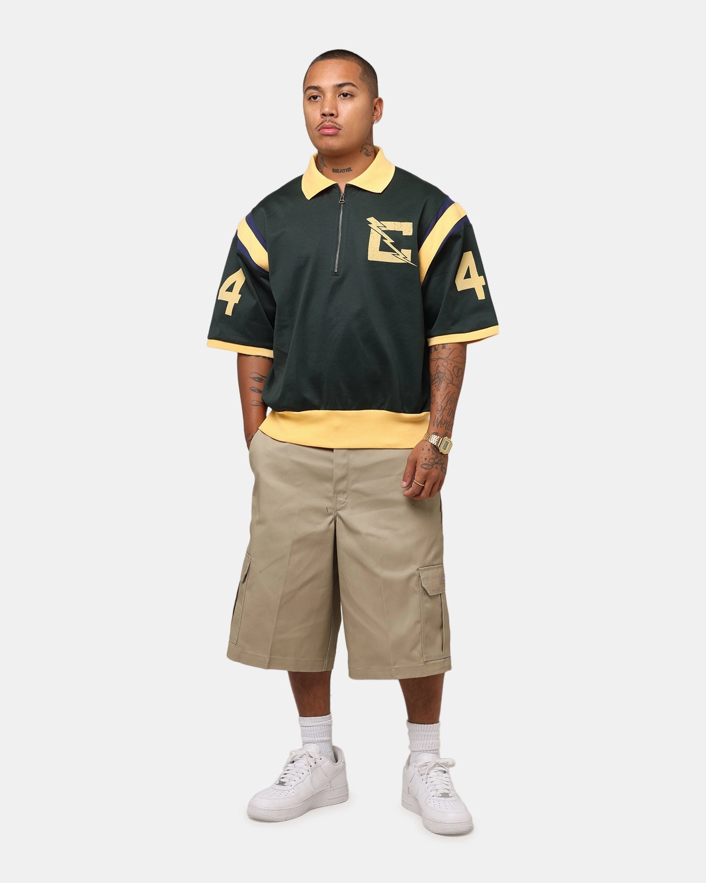 Classic Neckline Relaxed Neckline Champion 50's Pool Boy Shirt Dark Green