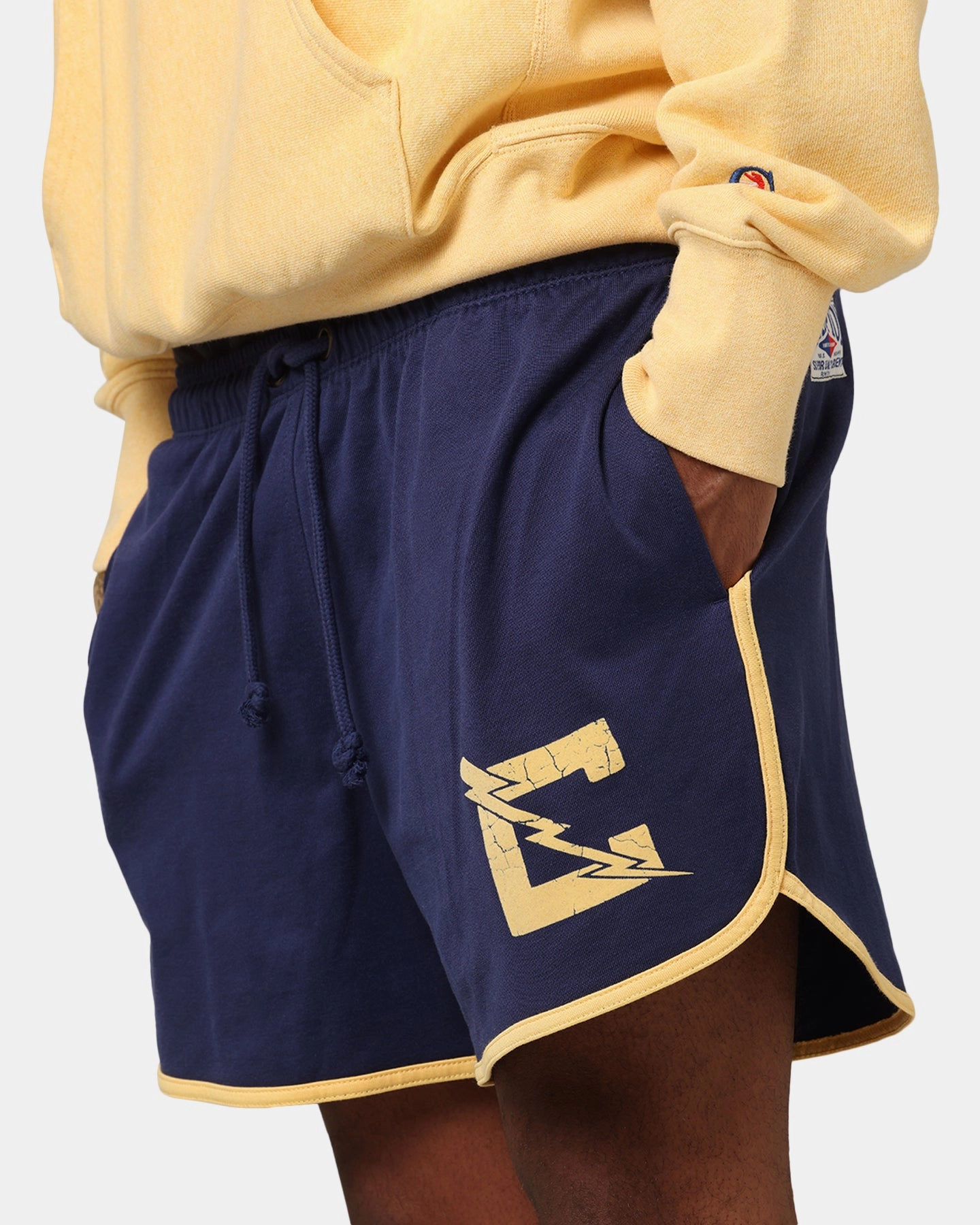 Moisture Wicking Material teenagers Champion 50's Pool Boy Shorts Athletic Navy