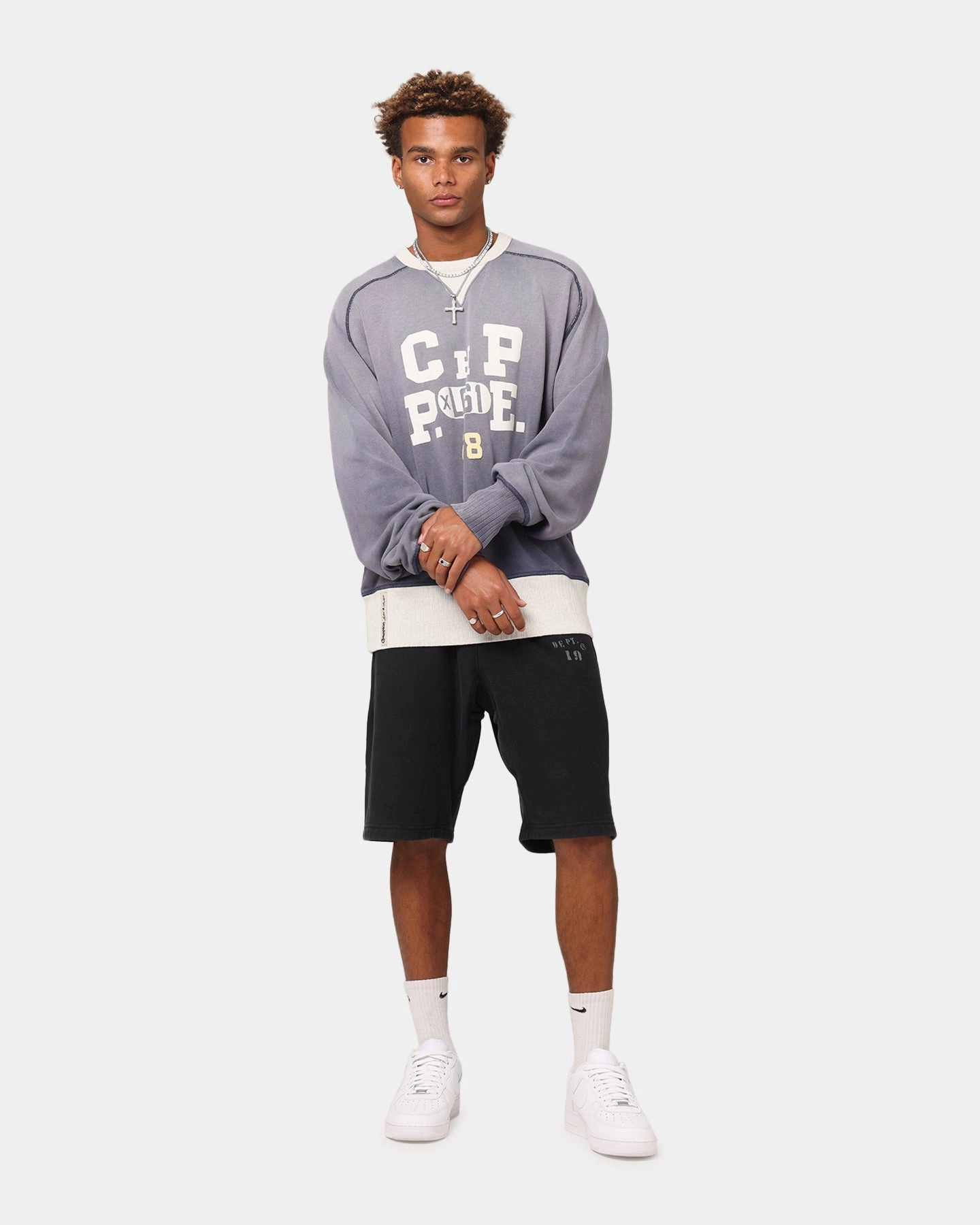 Champion 50's RW Fleece Shorts Black Crisp Texture
