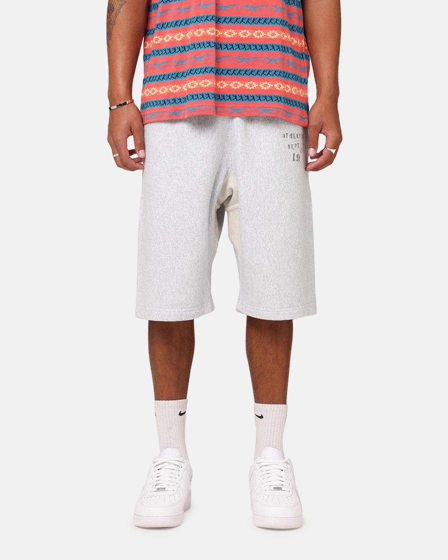 Champion 50's RW Fleece Shorts Oxford Grey Heather Stain-Resistant Gusseted Crotch Design