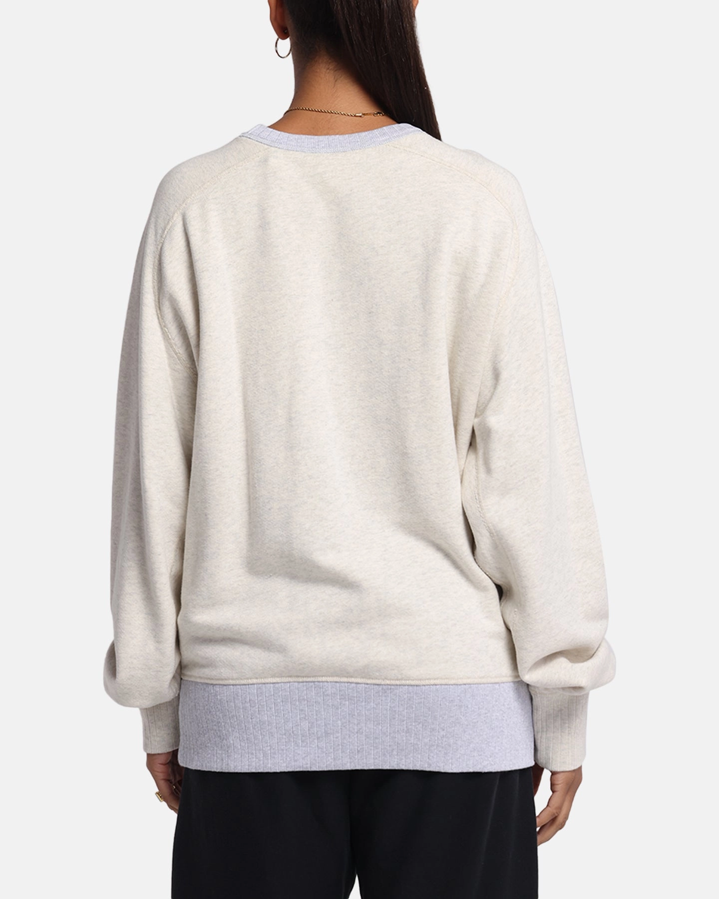 Relaxed Neckline Chilly Day Knitwear Champion 50's Saddle Crew Sweatshirt Oatmeal Heather