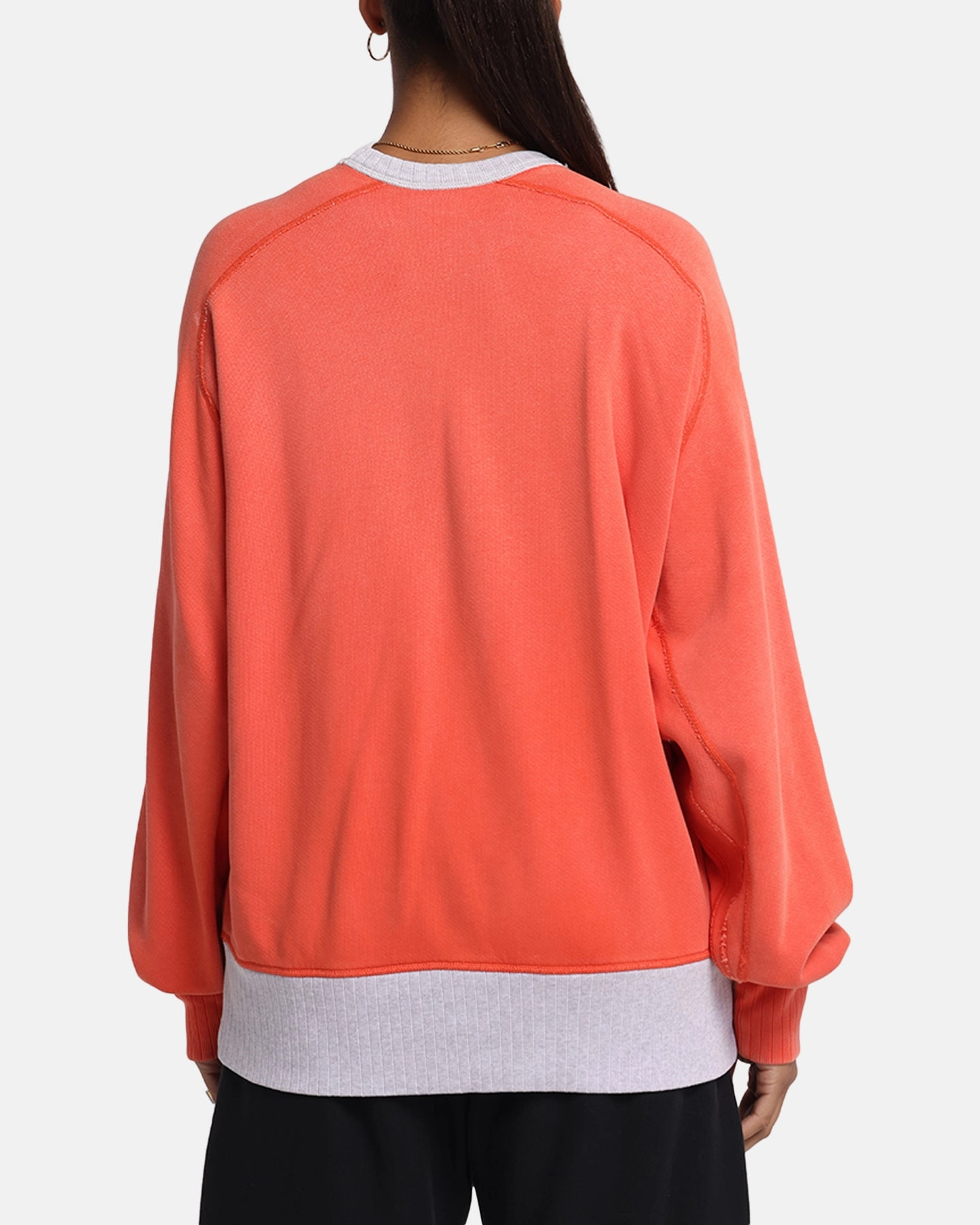 Ribbed Hem Champion 50's Saddle Crew Sweatshirt Team Red Scarlet