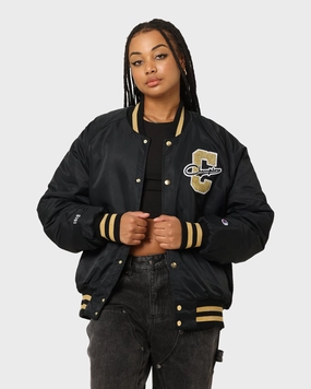 group outing Flexible Shoulder Mobility Champion LFS Letterman Jacket Black/Gold