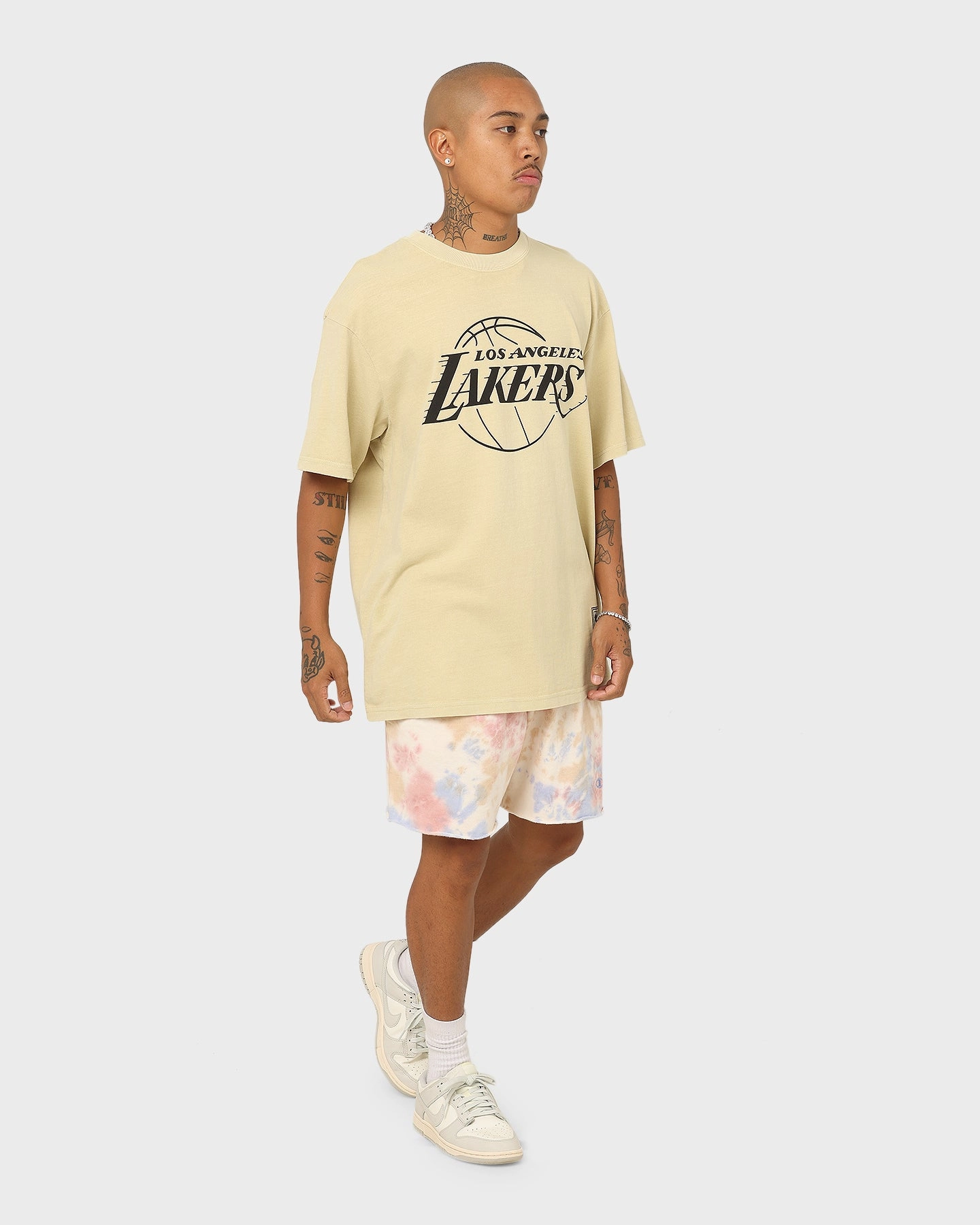 Adjustable Fit Bohemian style Champion Lightweight Fleece Sun Washed Shorts Pink Beige