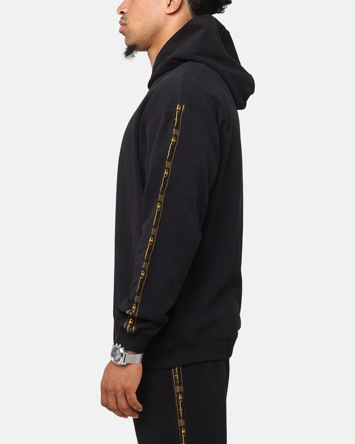 Champion Lux Taping Hoodie Black Signature Piece
