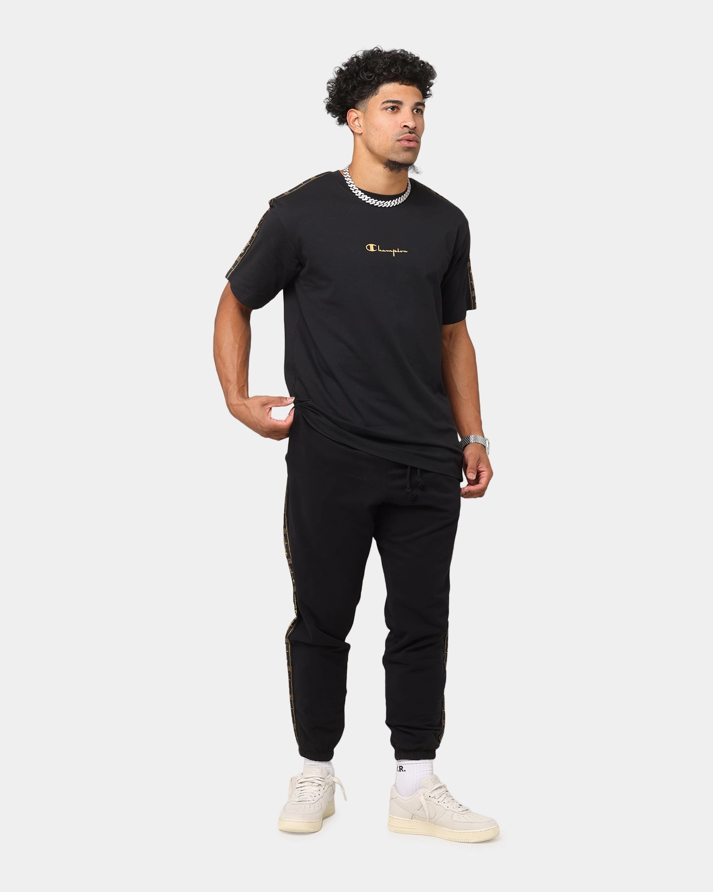 Champion Lux Taping Joggers Black Anti Friction Lining