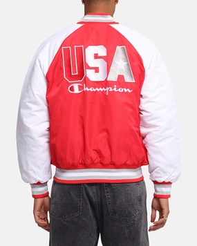 Temperature Regulating Fabric Champion Rebel USA Letterman Jacket Red Spark Csi