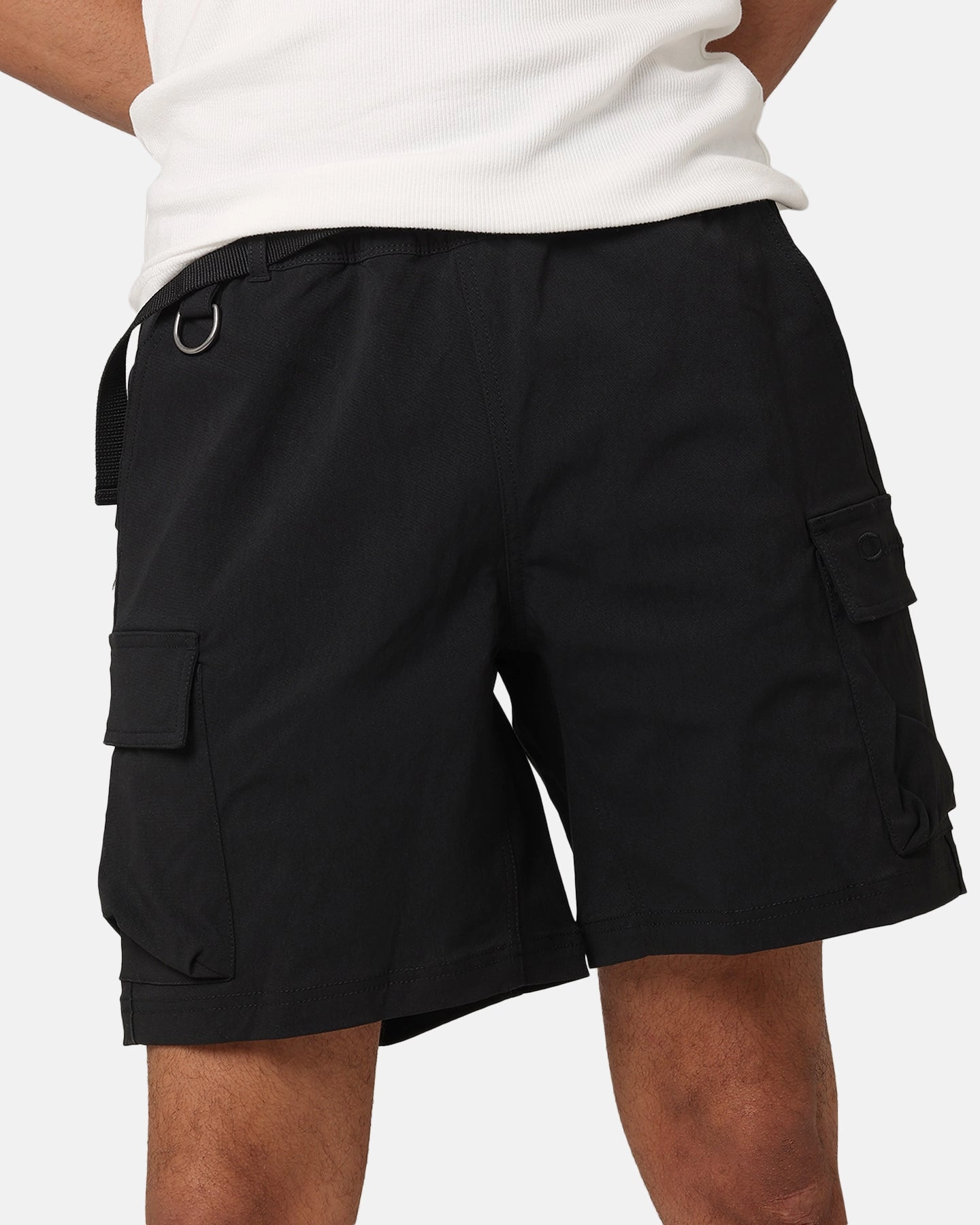 Crisp Texture Champion Rebound Script Hike Short Black