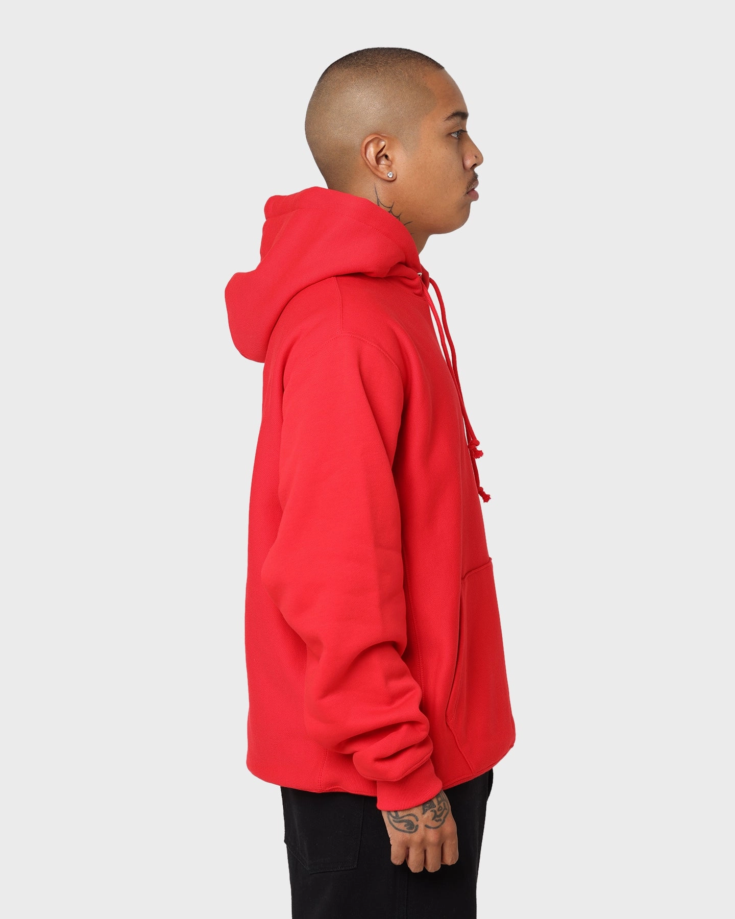 Champion Rev Weave Hoodie Red Lifestyle Motion