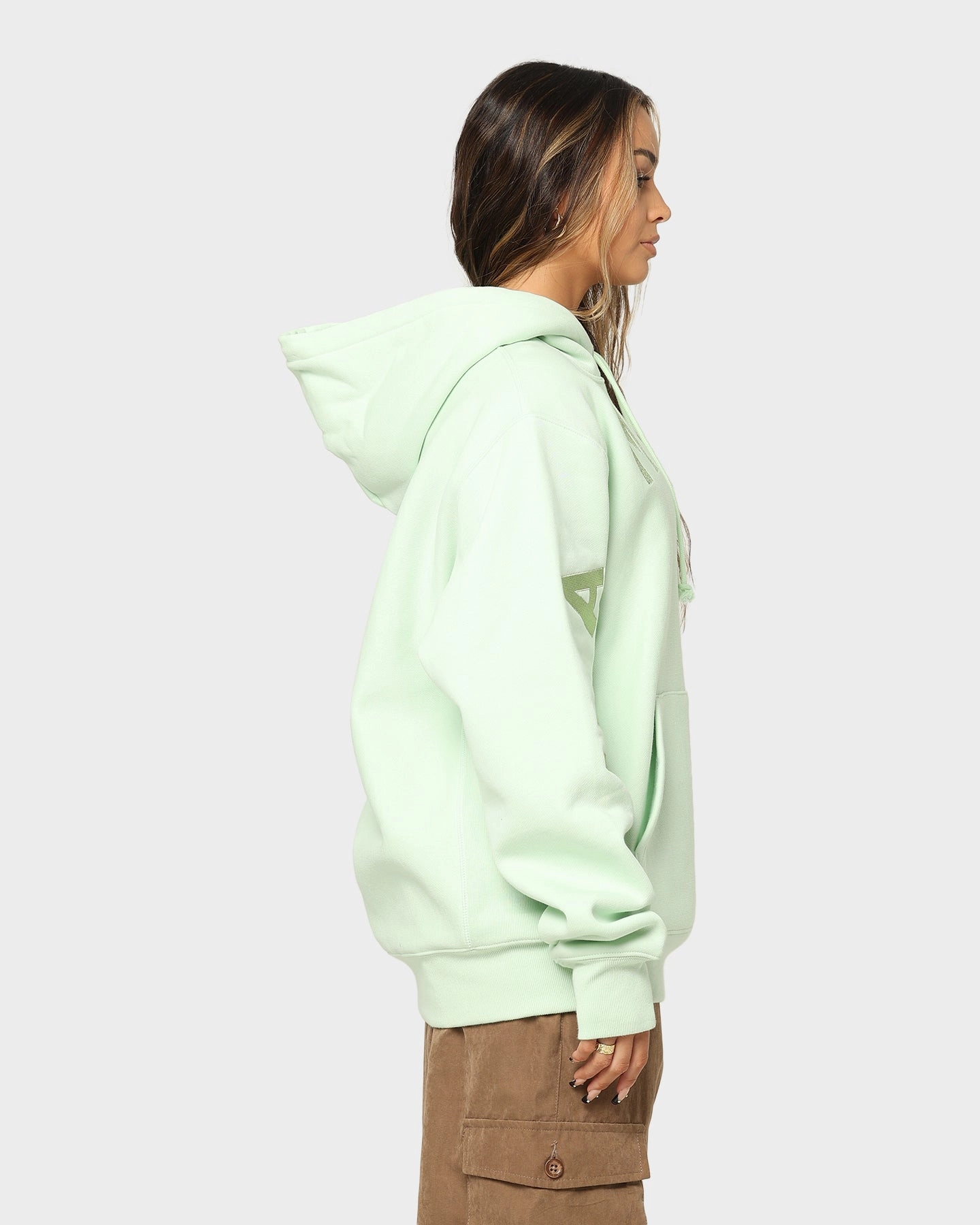 Champion Reverse Weave Arch Logo Hoodie Tuft Green Outdoor Use