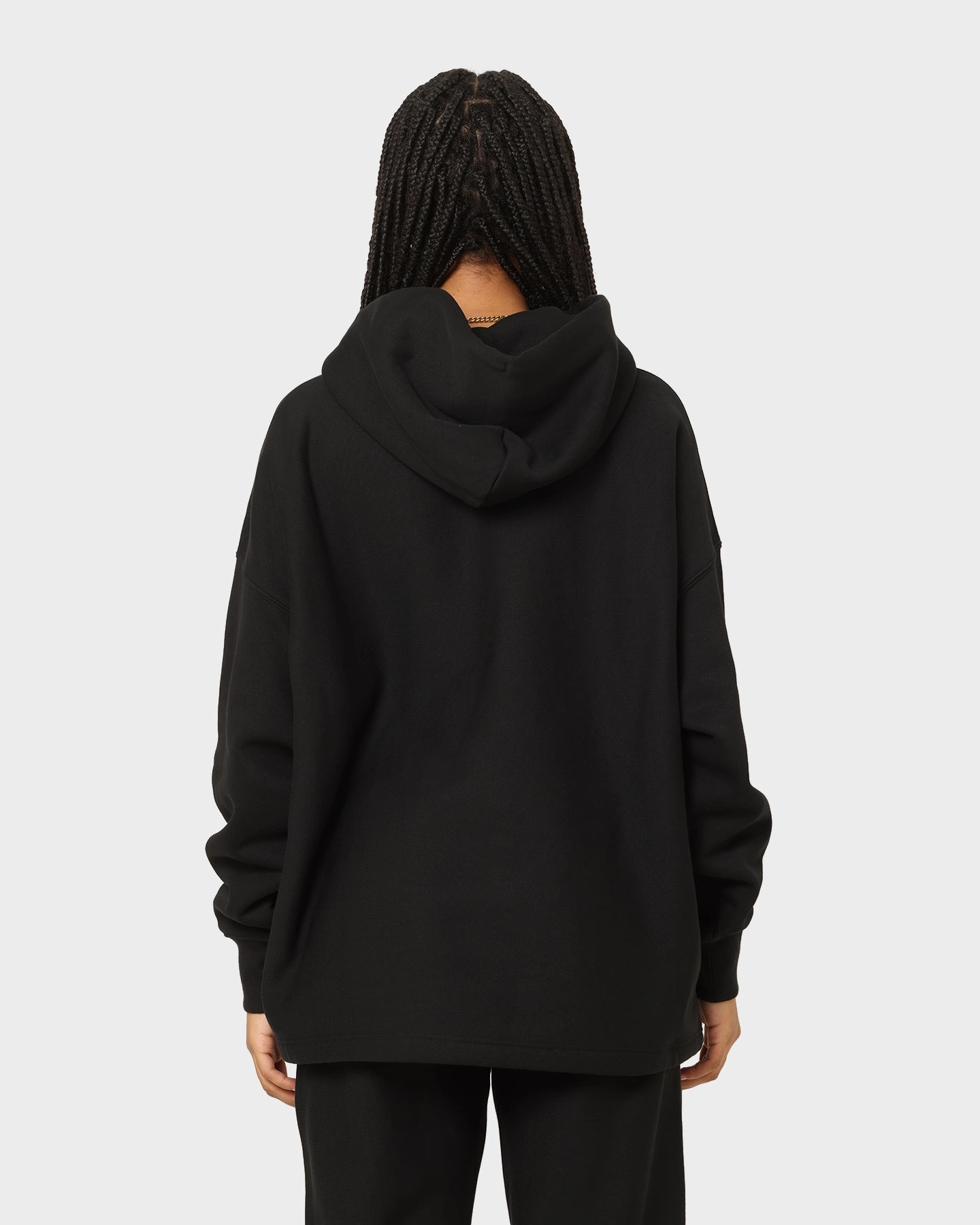 Reveal Soft Shell Material Champion Reverse Weave Relaxed Hem Hoodie Black