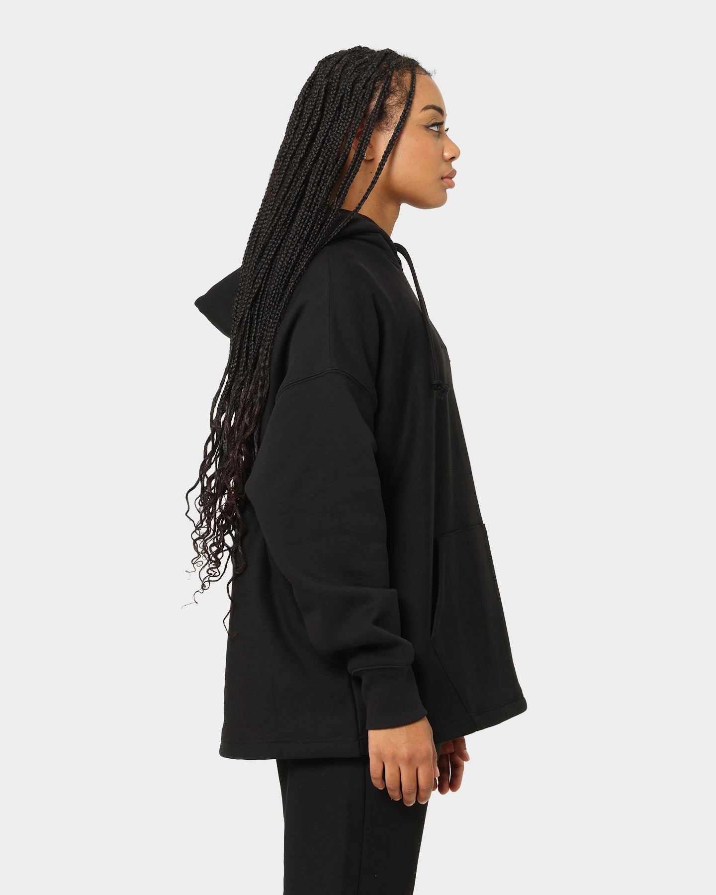 Badge Mouthwash Champion Reverse Weave Relaxed Hem Hoodie Black