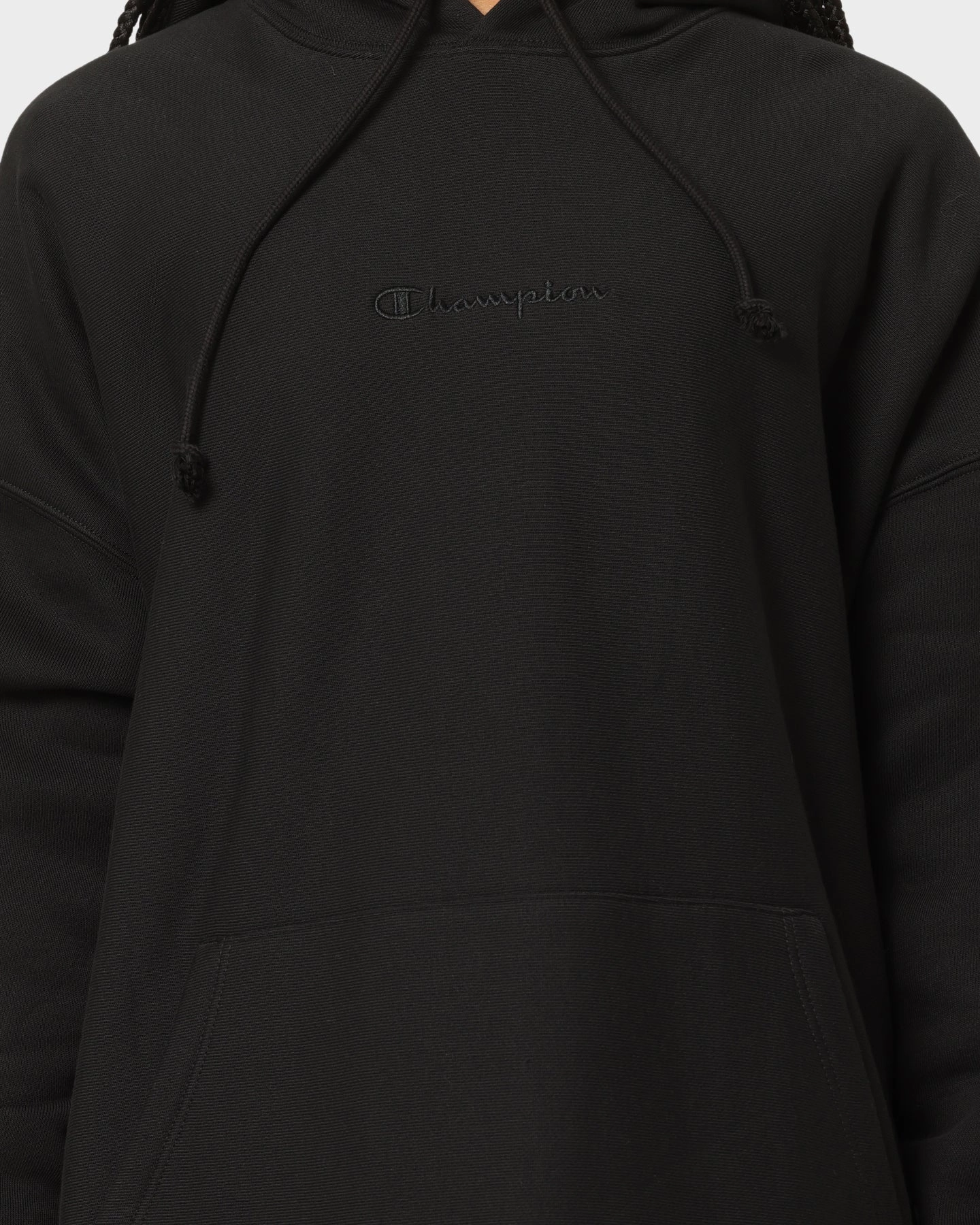 Layer Versatility Champion Reverse Weave Relaxed Hem Hoodie Black