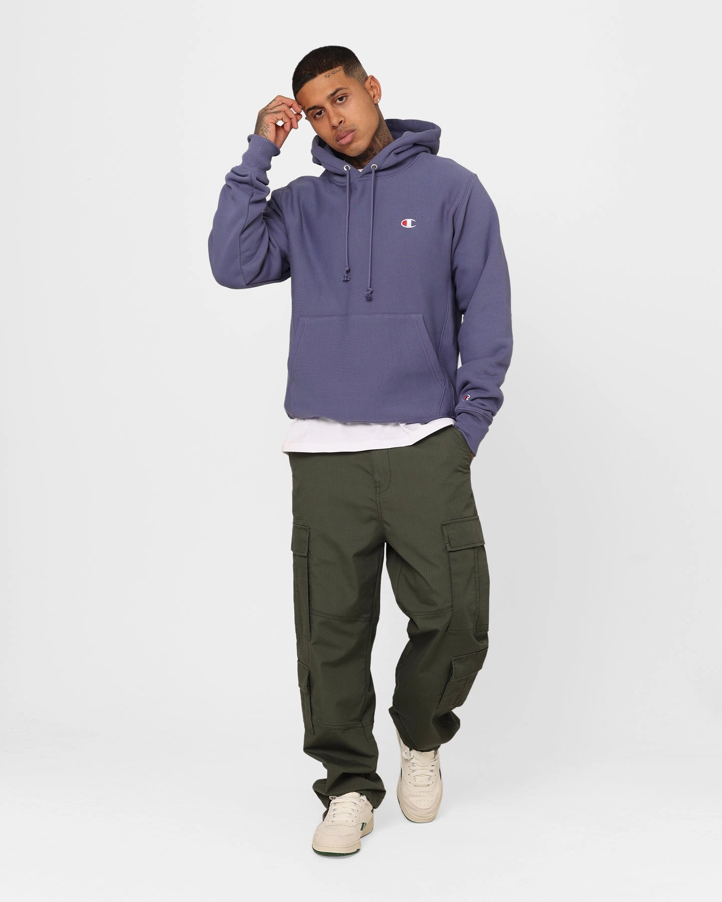 Advocate License Champion Reverse Weave Small C Hoodie Dazed Blue