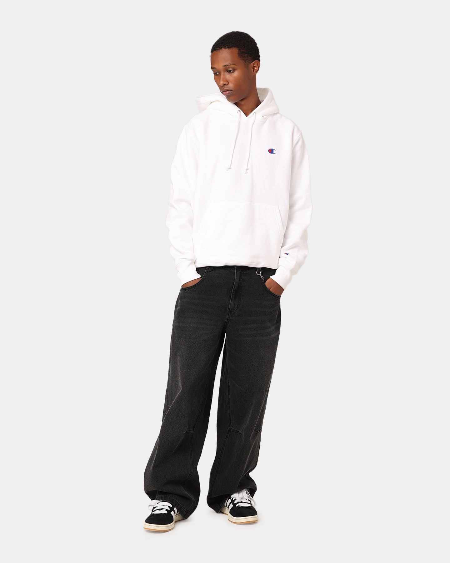 Fleece Tactics Champion Reverse Weave Small C Hoodie White