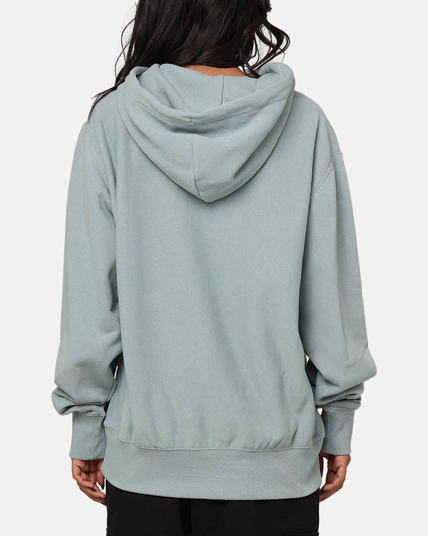 Fade Resistant Champion Reverse Weave Terry Hoodie Sage Shimmer Green
