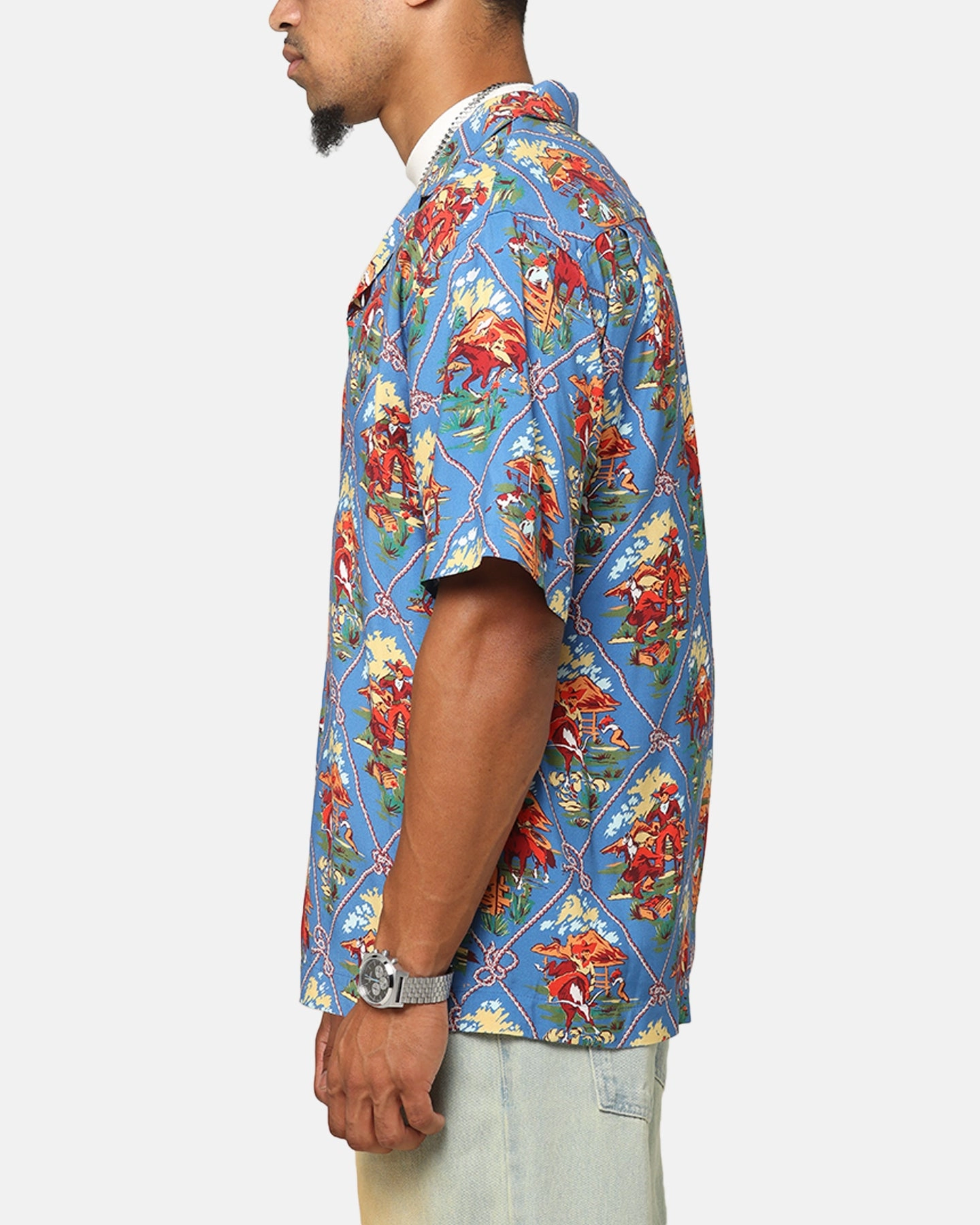 Champion Route 40 Drifter Button Up Shirt Teal Classic Design