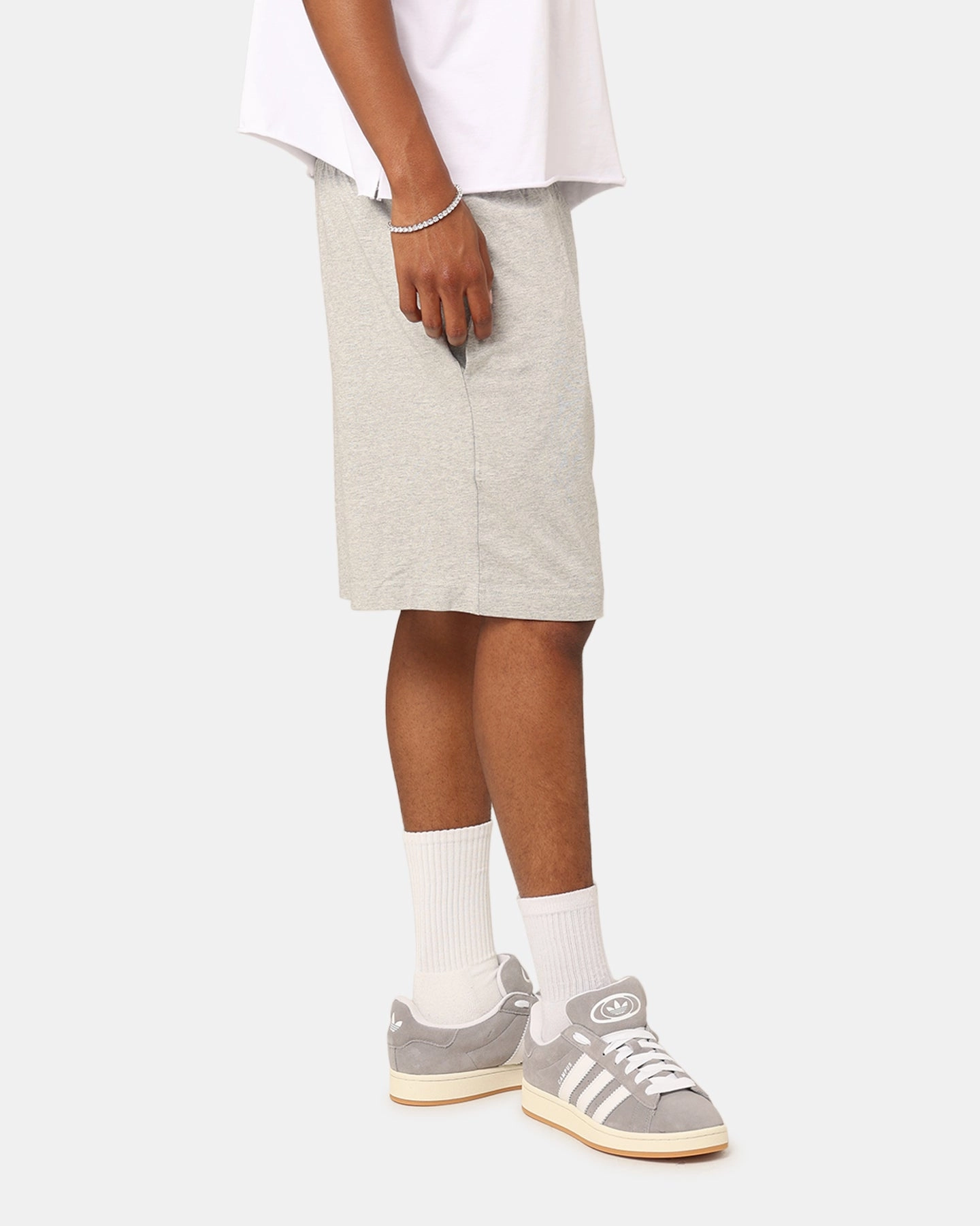 Champion Script Jersey Shorts Oxford Heather Luxury Brand