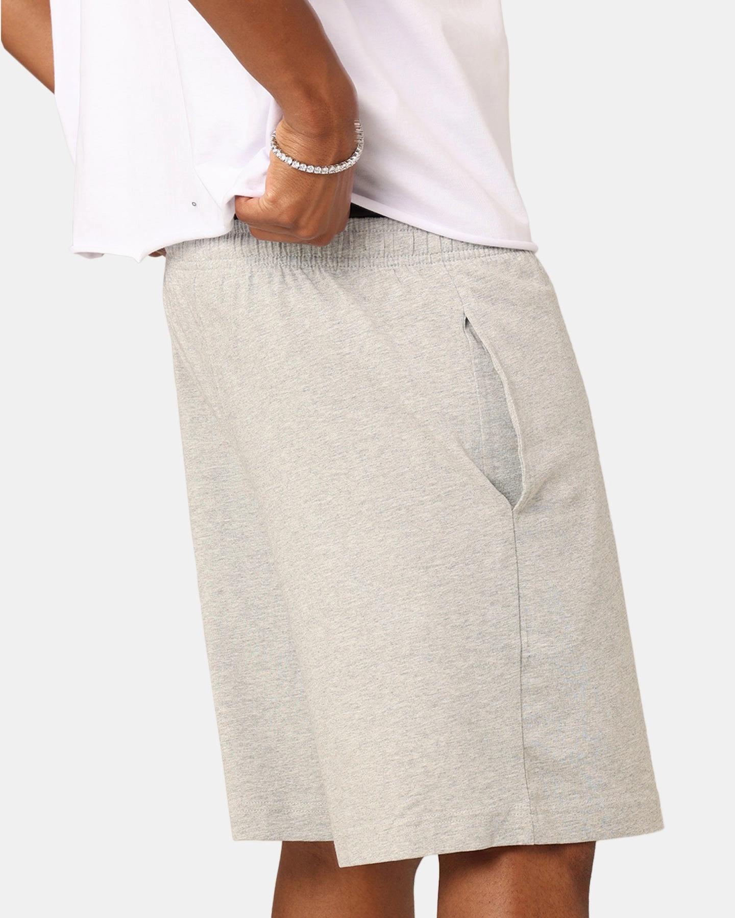 Luxury Feel Champion Script Jersey Shorts Oxford Heather