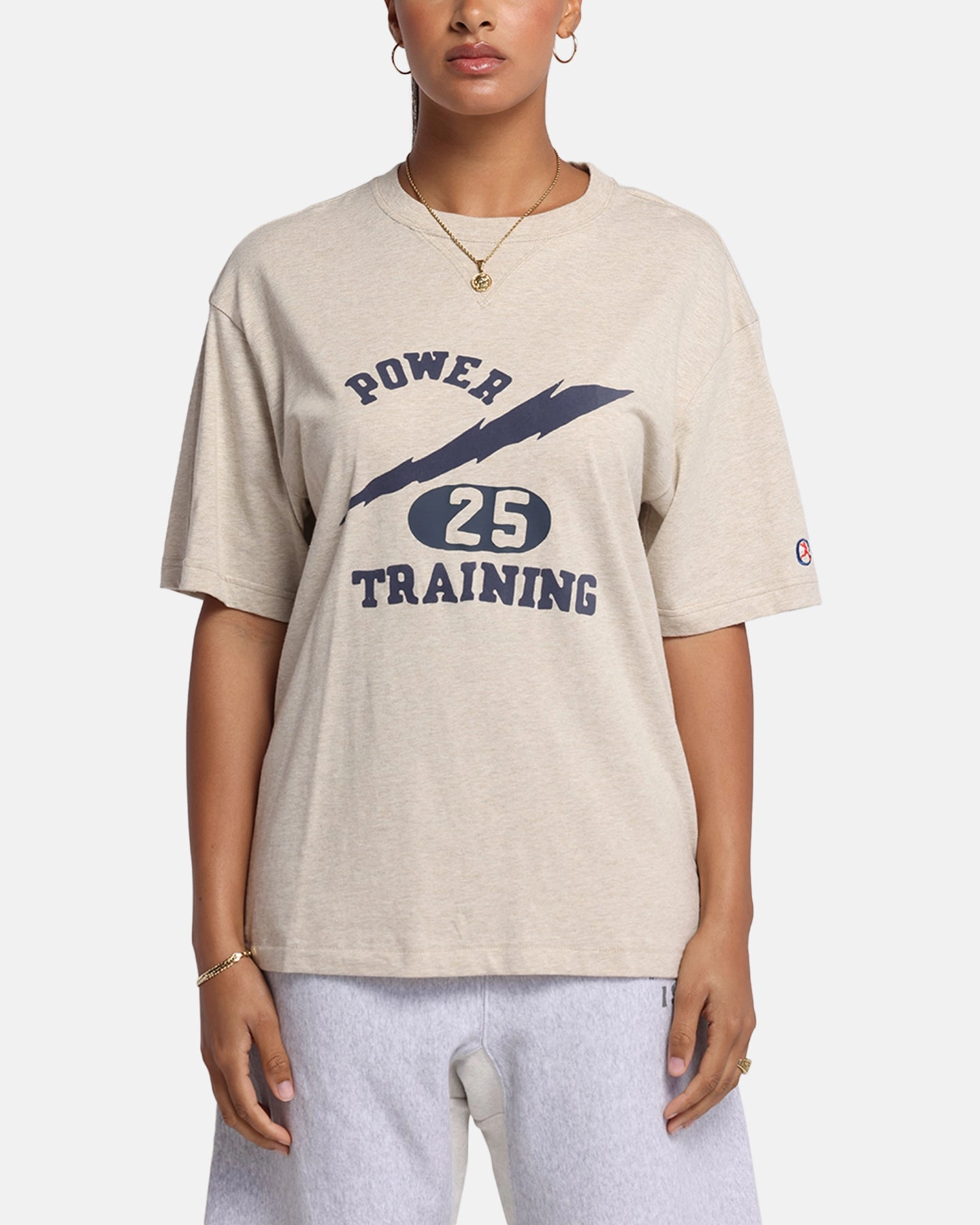 Perfect Layering Stylish Knit Look Champion Vintage Mix P.E Class T-Shirt Oatmeal Heather