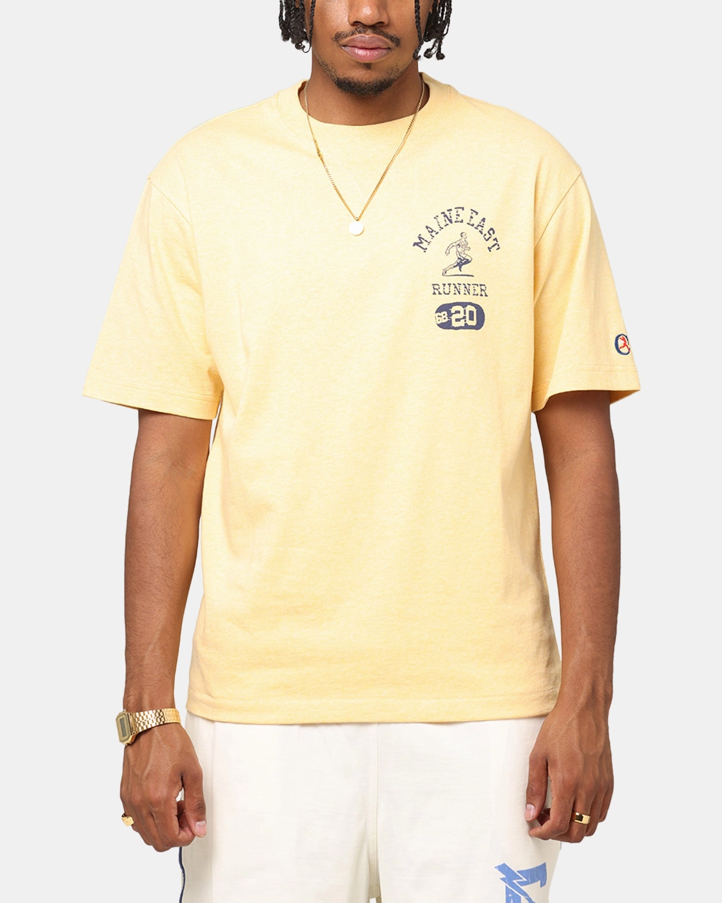 Champion Vintage Mix P.E Class T-Shirt Yellow sporty and comfortable PocketDetail