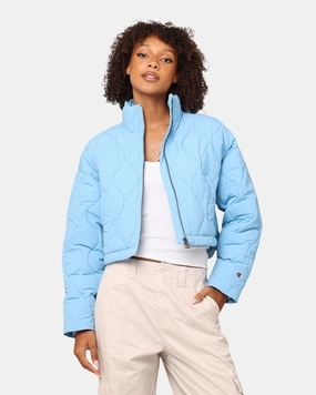 Champion Women's Re:Bound Cropped Puffer Jacket Track & Field Performance Optimized Fit