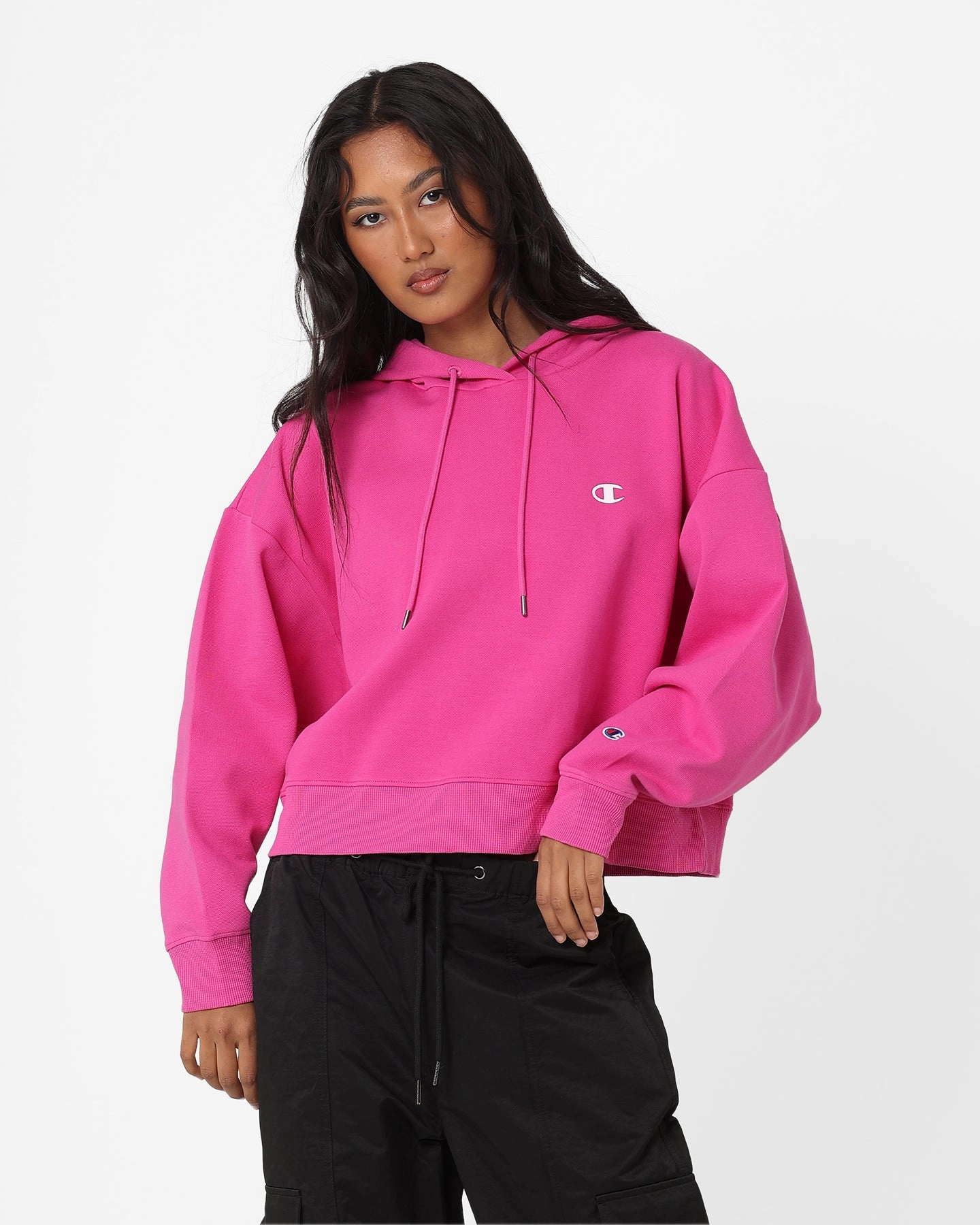 Champion Women's Rochester Base Hoodie Peony Parade Pink Art Exhibition Outerwear