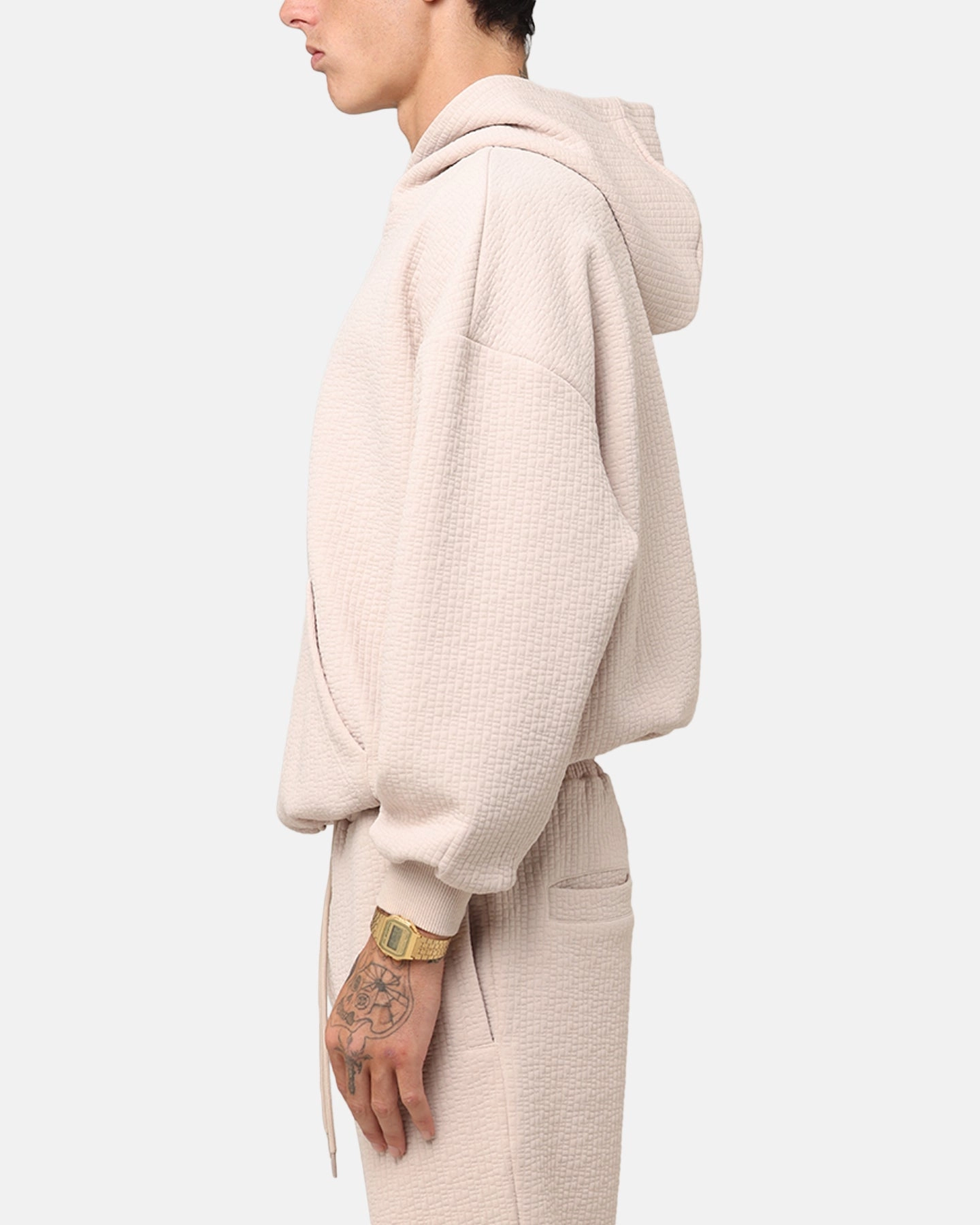 XXIII Pebble Textured Hoodie Stone Wombat like