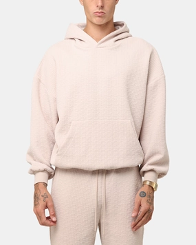 All-Season Wear Oversized Fit XXIII Pebble Textured Hoodie Stone