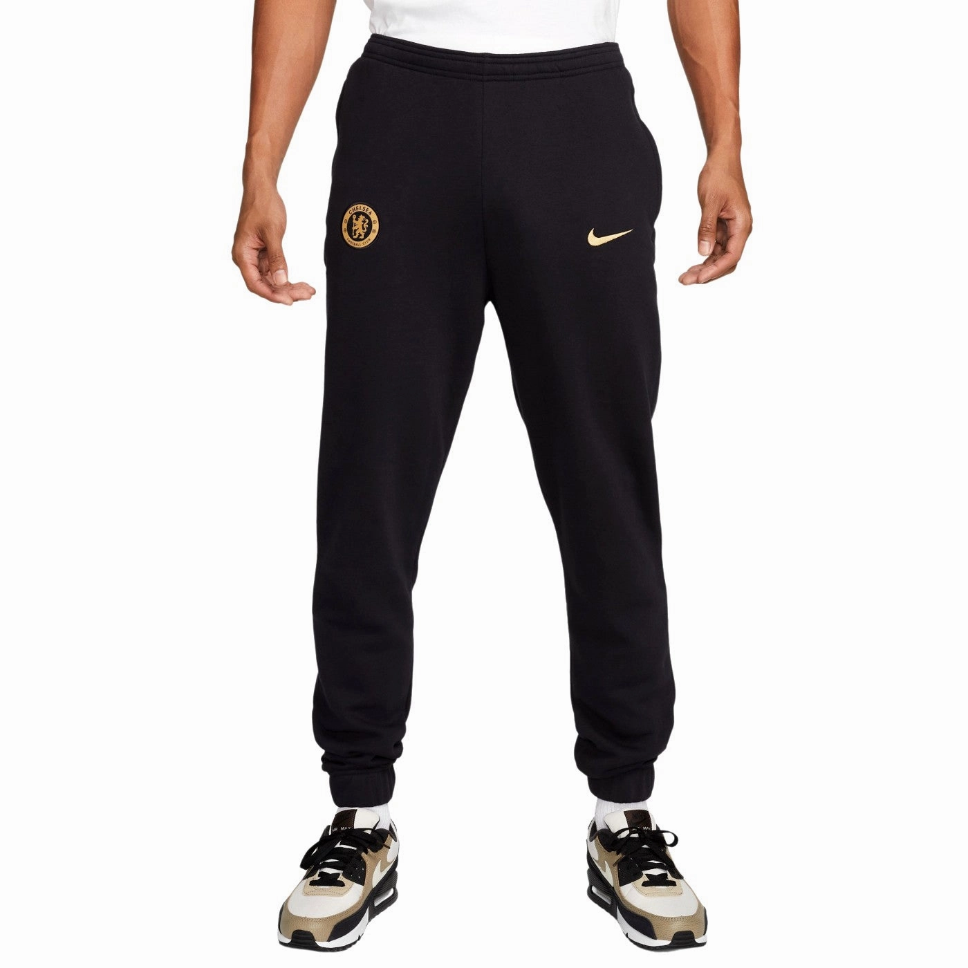 Autumn Wear elastane Chelsea FC black/gold Casual fleece tracksuit 2023/24 - Nike