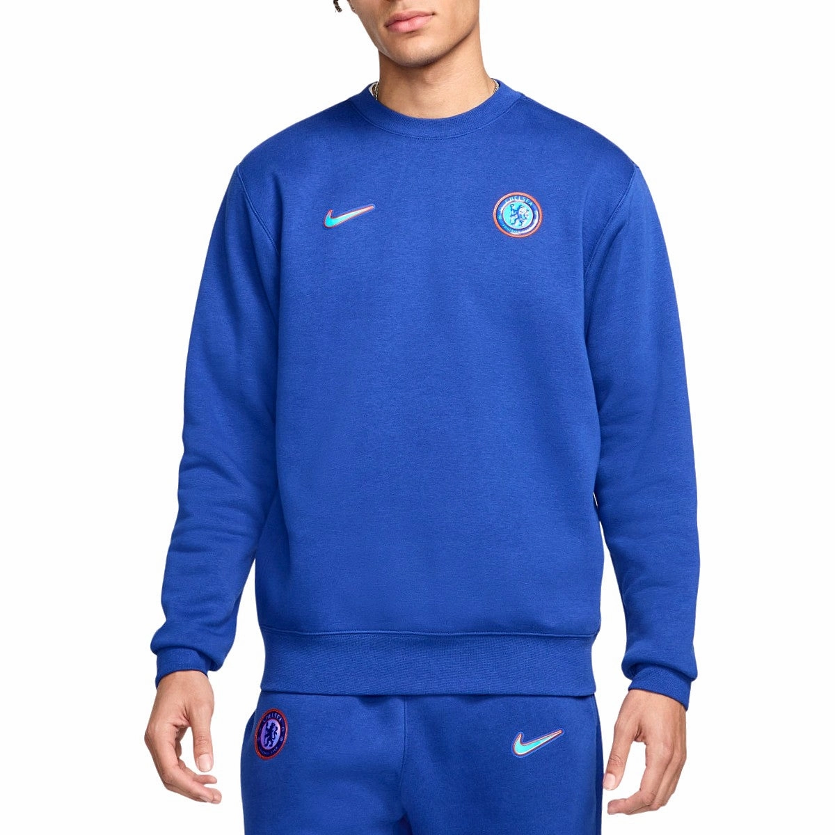 ReflectiveSafetyDetails cyclist Chelsea FC Casual Crew fleece presentation tracksuit 2024/25 blue - Nike