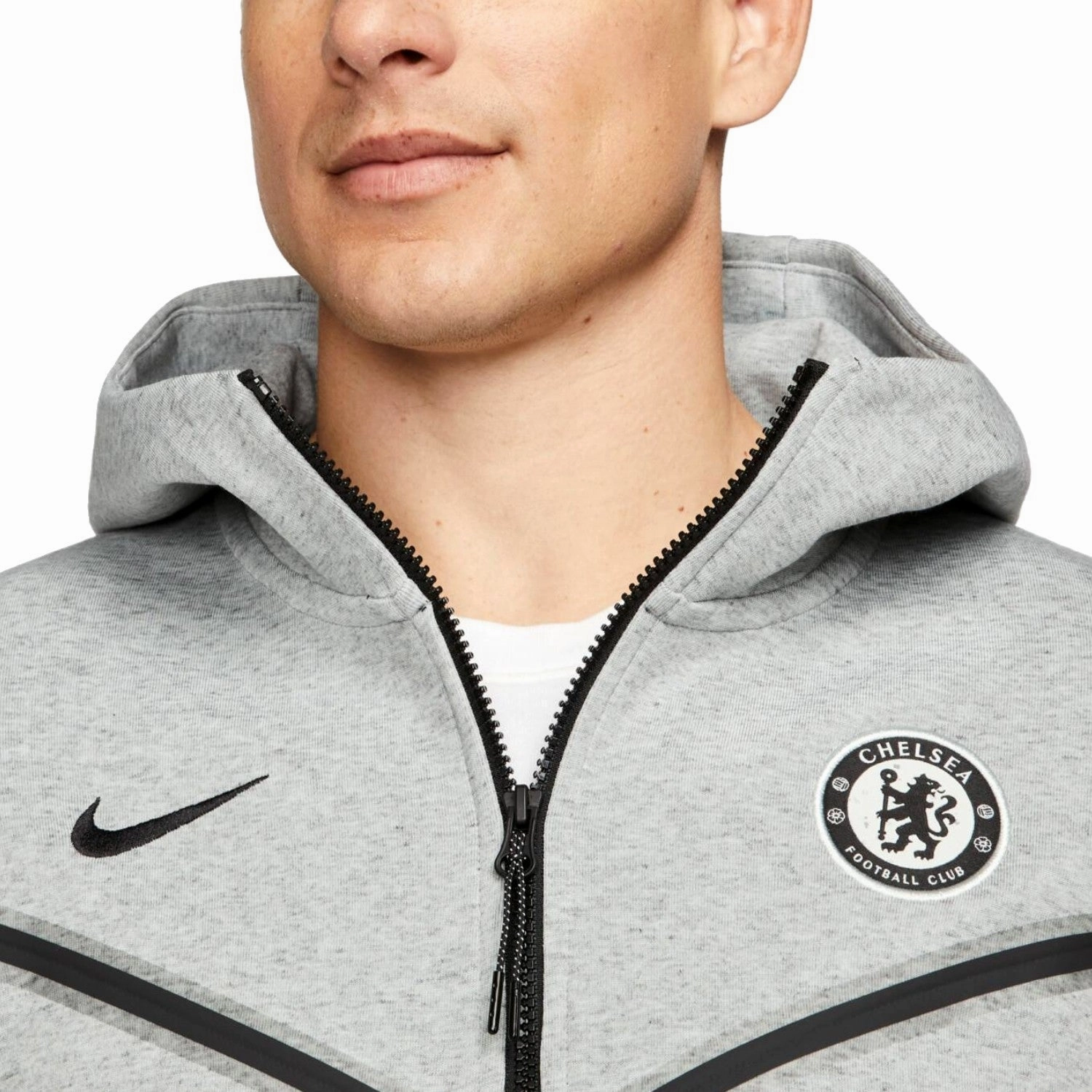 NonSlip Inner Grip WrinkleFree Fabric Chelsea FC grey Tech Fleece presentation jacket 2023/24 - Nike