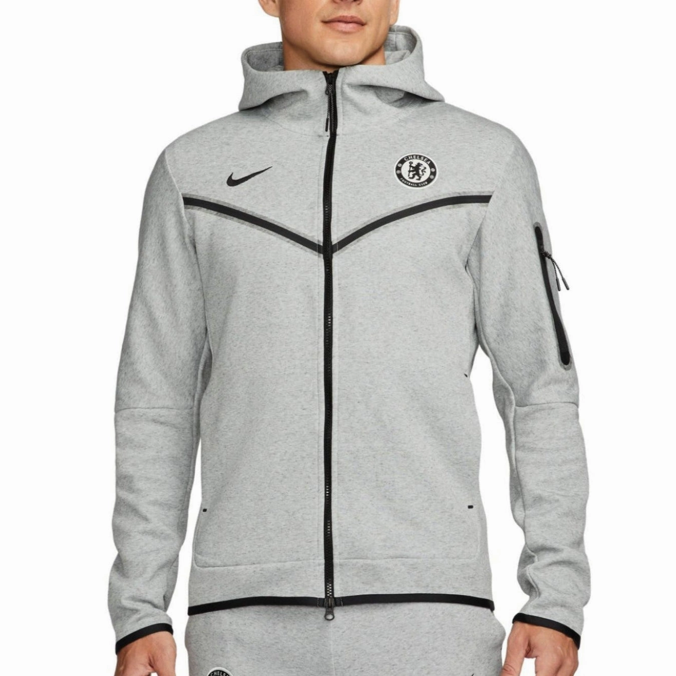 Chelsea FC grey Tech Fleece presentation tracksuit 2023/24 - Nike HighVisibilityTrims