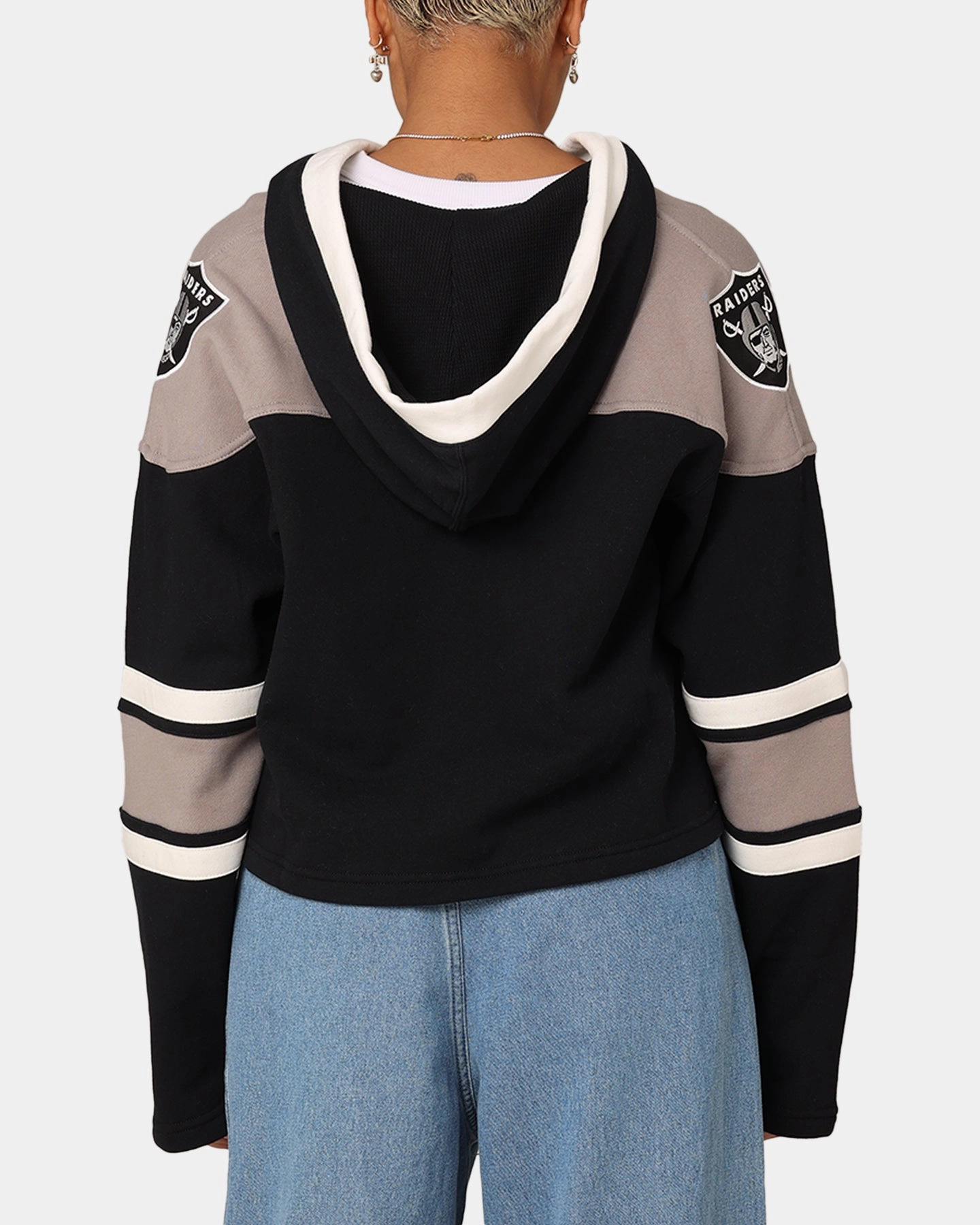 Compression Storage Sack 47 Brand Women's Las Vegas Raiders Cropped Lacer Hoodie Jet Black