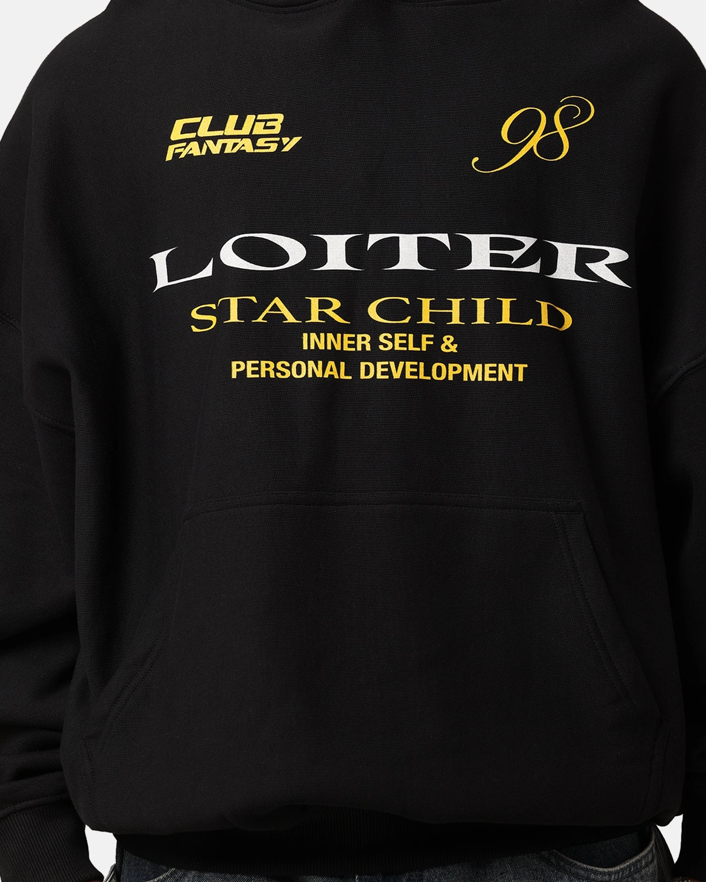 Loiter Star Child Hoodie Black Zippered Vents