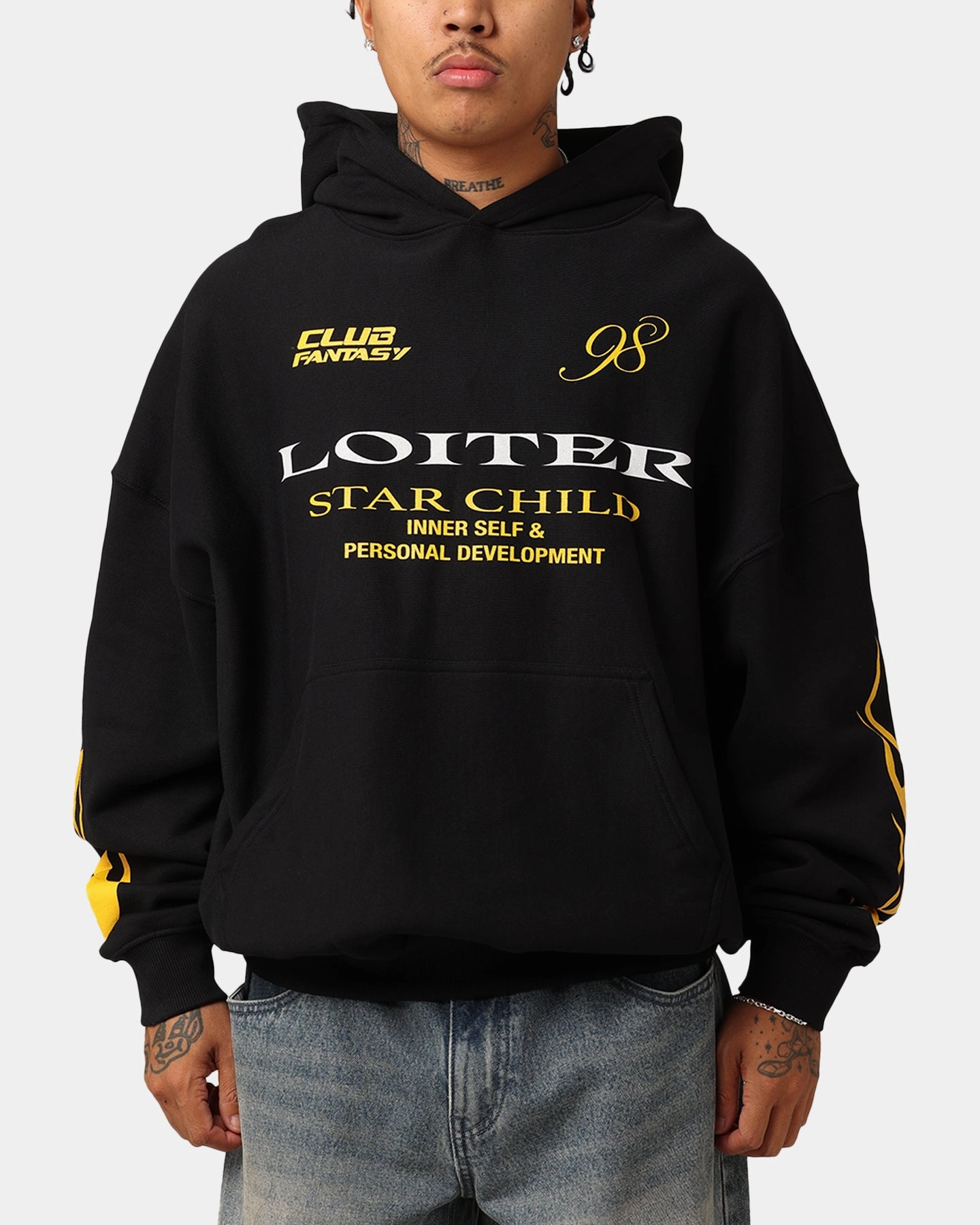 Fall Friendly Loiter Star Child Hoodie Black
