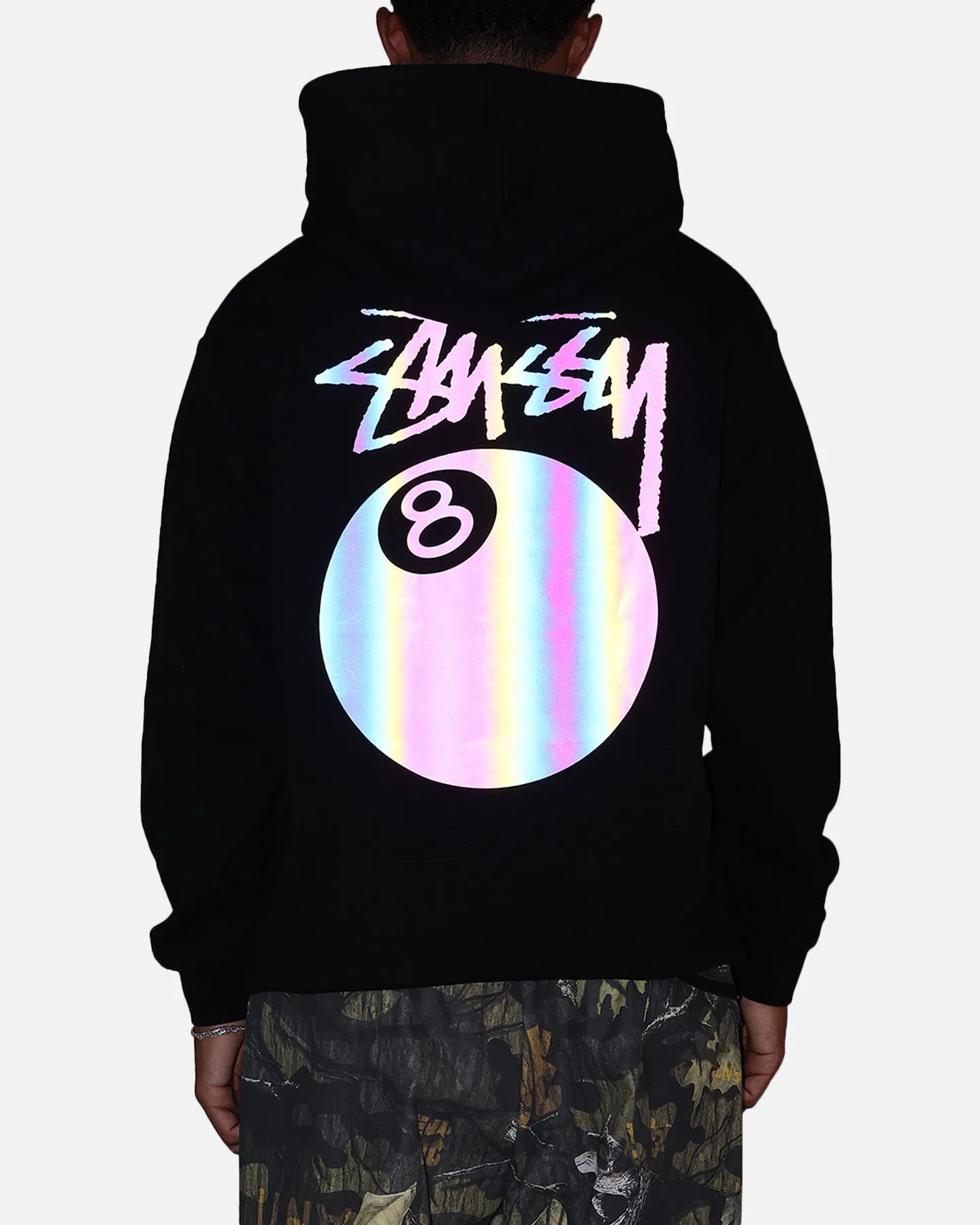 Stussy UV 8 Ball Fleece Hoodie Black suitable for religious ceremonies Odor Control Treatment