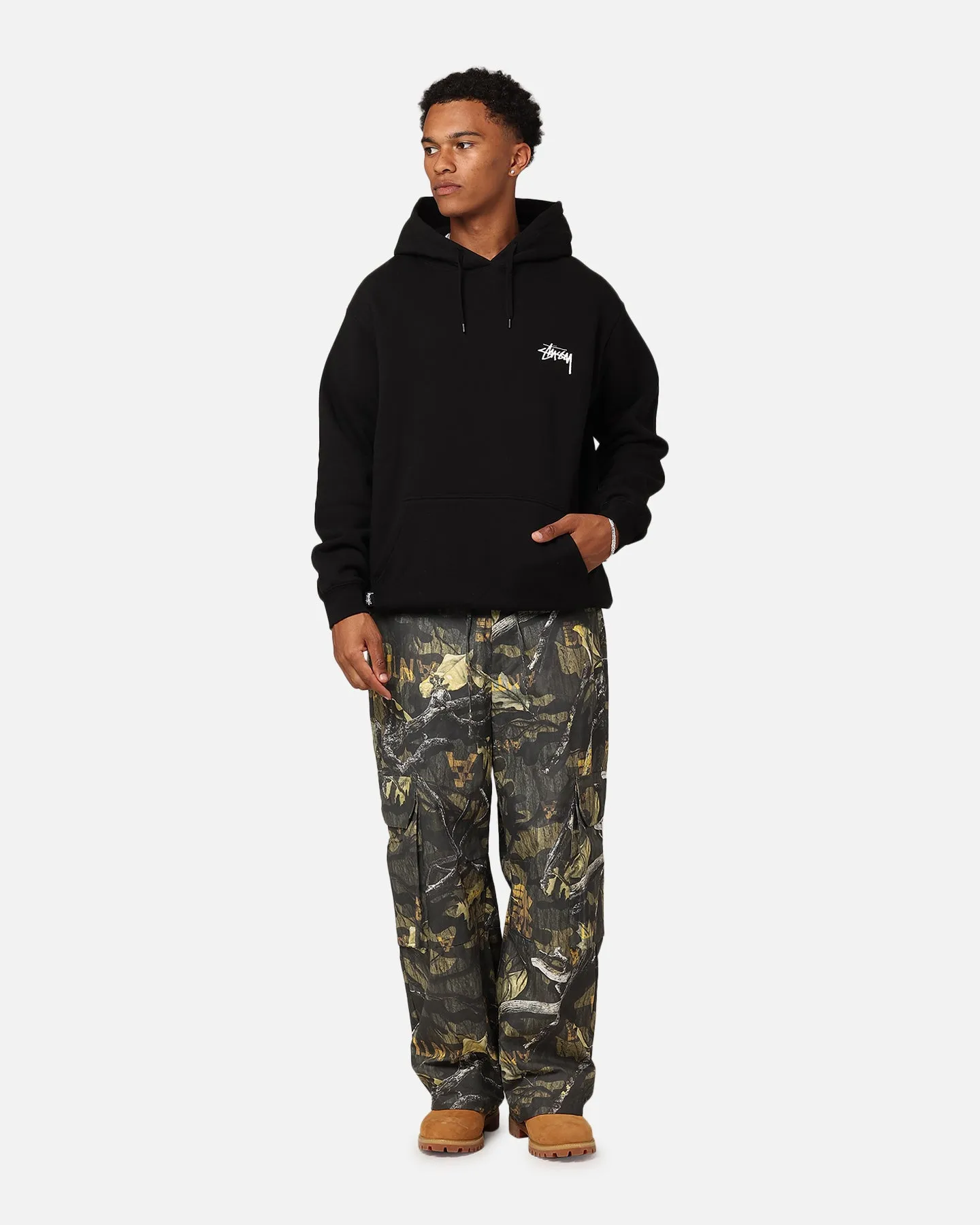 Stole Stussy UV 8 Ball Fleece Hoodie Black