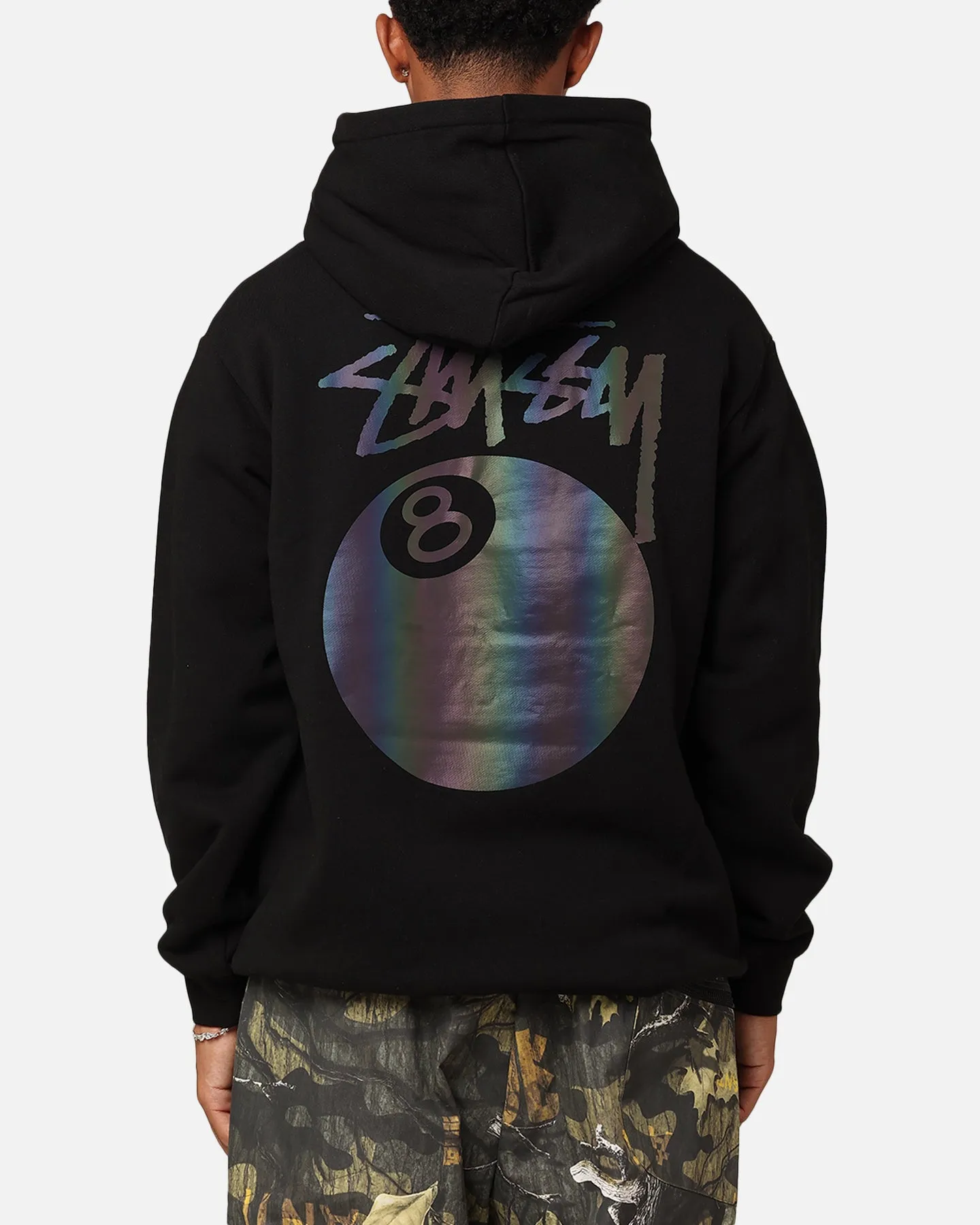Stussy UV 8 Ball Fleece Hoodie Black Waterproof Fabric