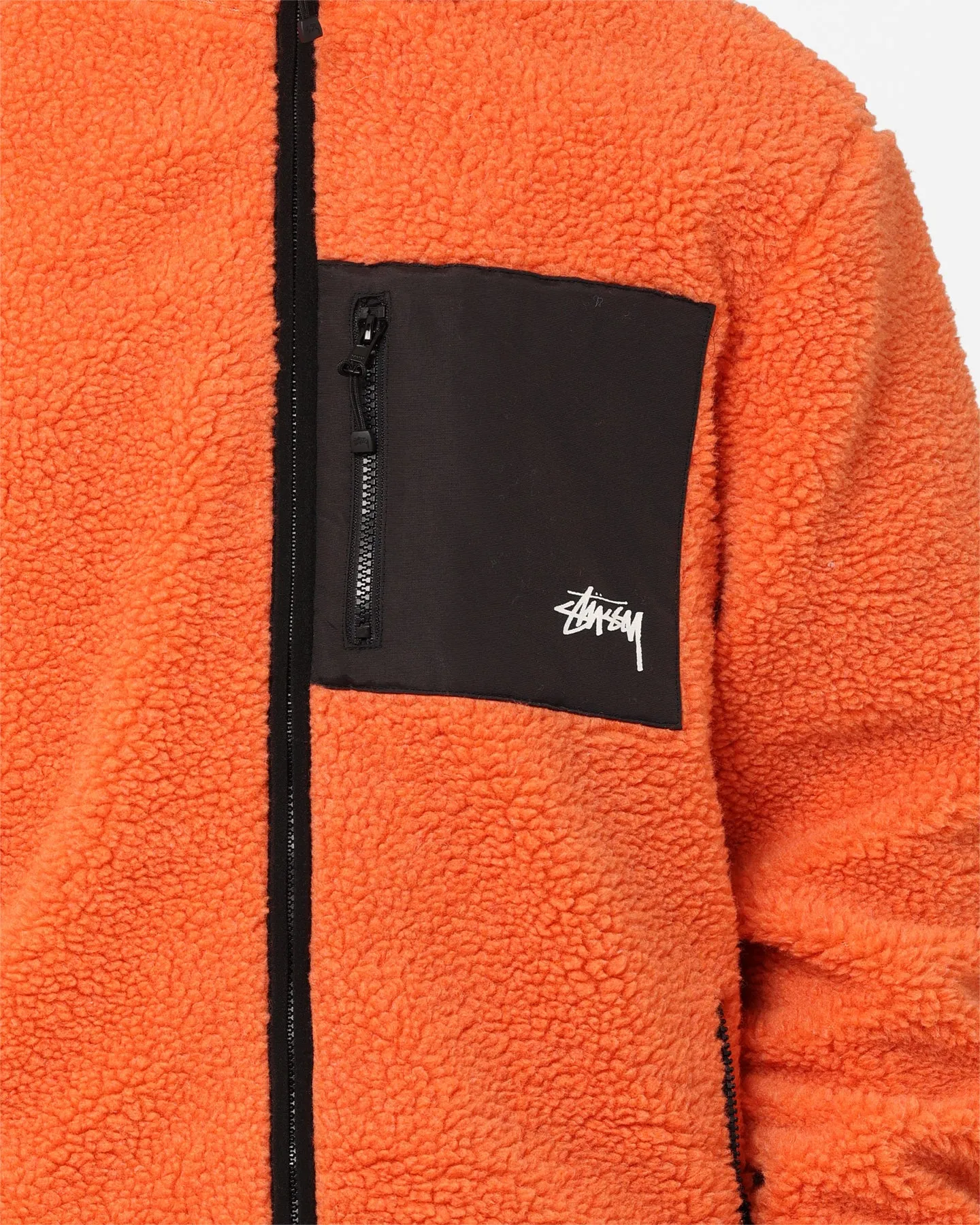 Scissors Dance Stussy Ball Fleece Reversible Jacket Orange/Black