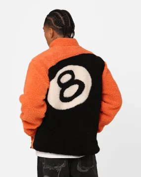 Stussy Ball Fleece Reversible Jacket Orange/Black Hooded Design University