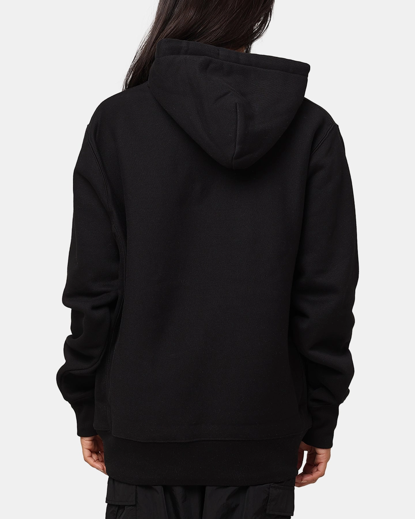 Leather like Champion Reverse Weave Small C Hoodie Black