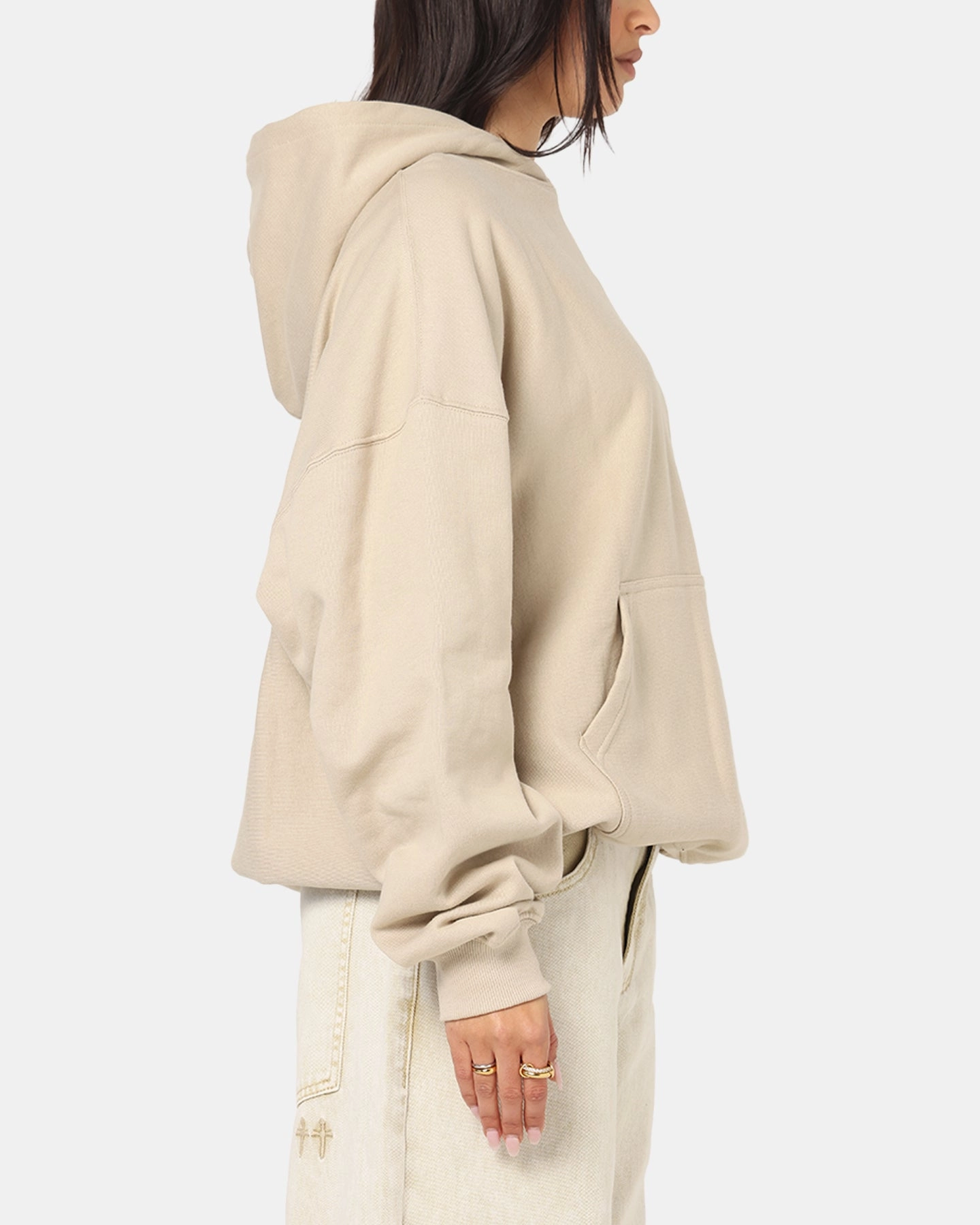 Velvet Touch Zebra like Culture Kings Oversized Hoodie Stone