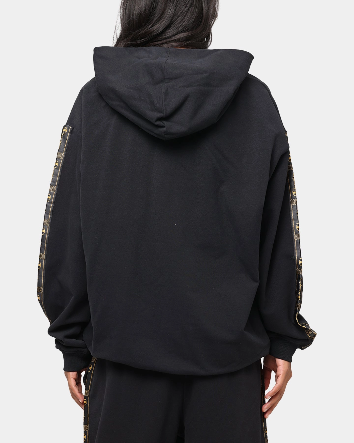 Generous Hood Space Lizard like Champion Lux Taping Hoodie Black