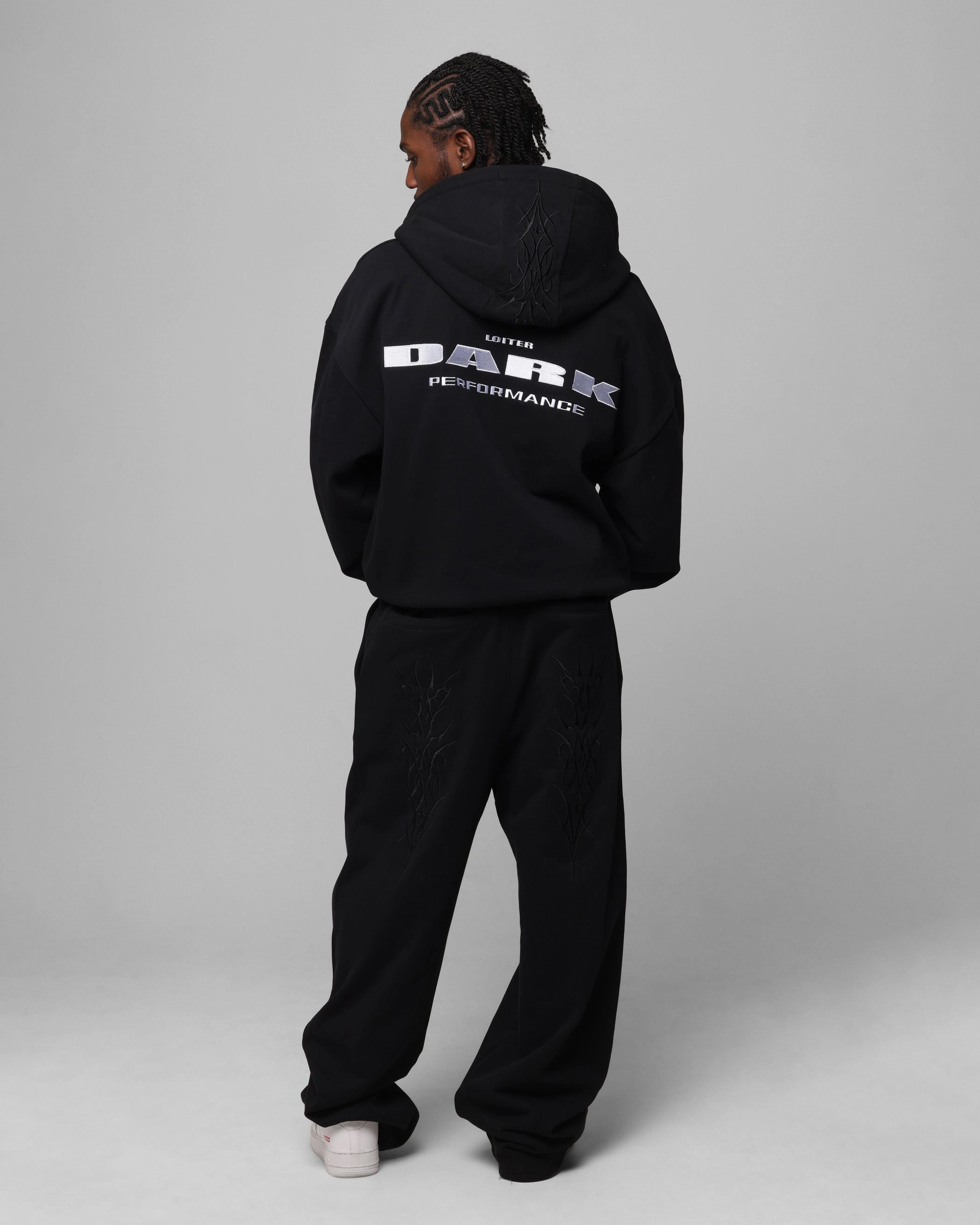 Street Look Wear Loiter Blood Born Zip Hoodie Black