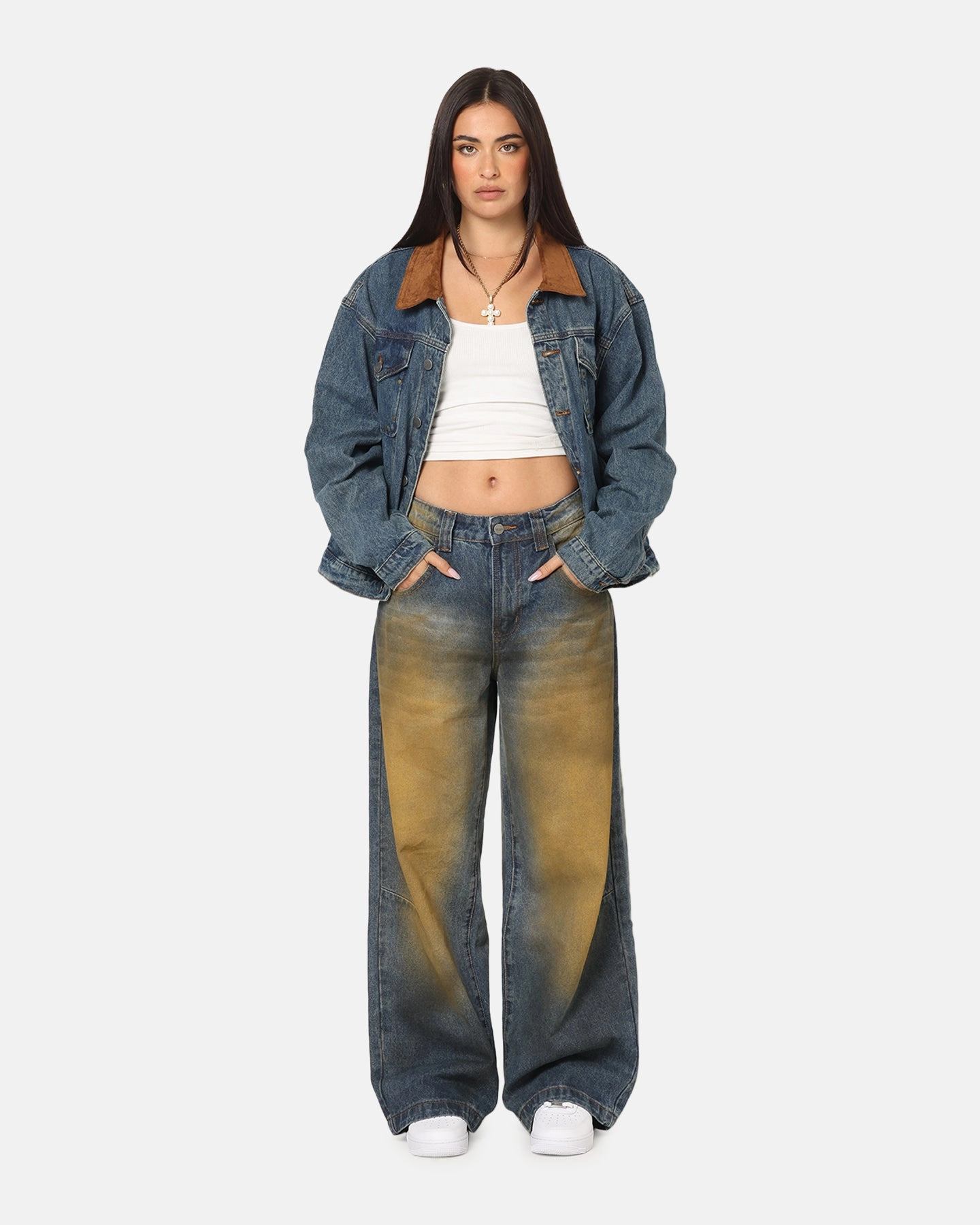 Saint Morta Rodeo Drive Denim Jacket Dirty Blue Non Bulky Silhouette Stroll