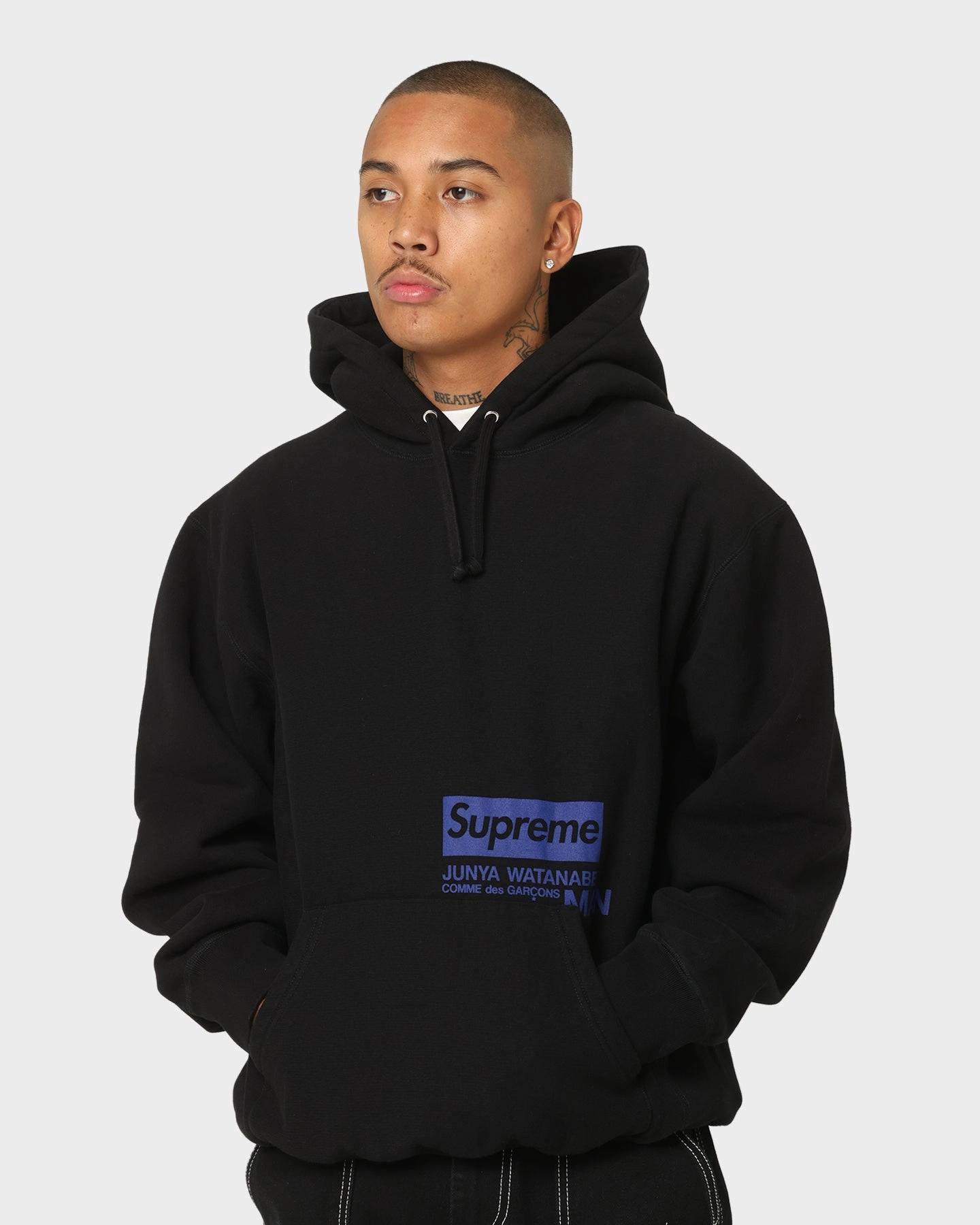 Supreme X Junya Hooded Sweatshirt Black Moisture Wicking Lining Non Restrictive Fit