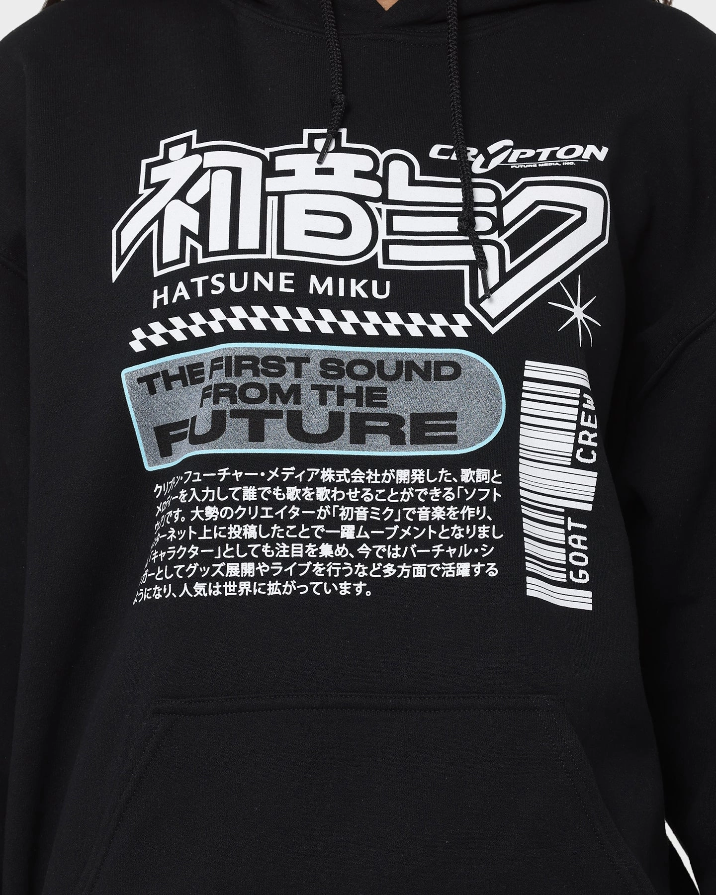 Button-up Goat Crew X Hatsune Miku Future Sound Hoodie Black