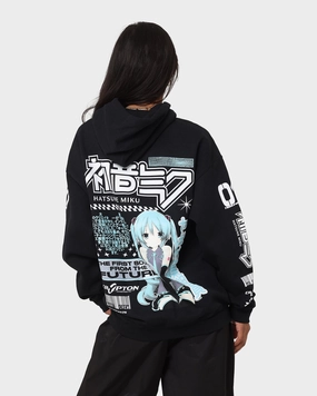 Windproof Barrier suitable for educational purposes Goat Crew X Hatsune Miku Future Sound Hoodie Black